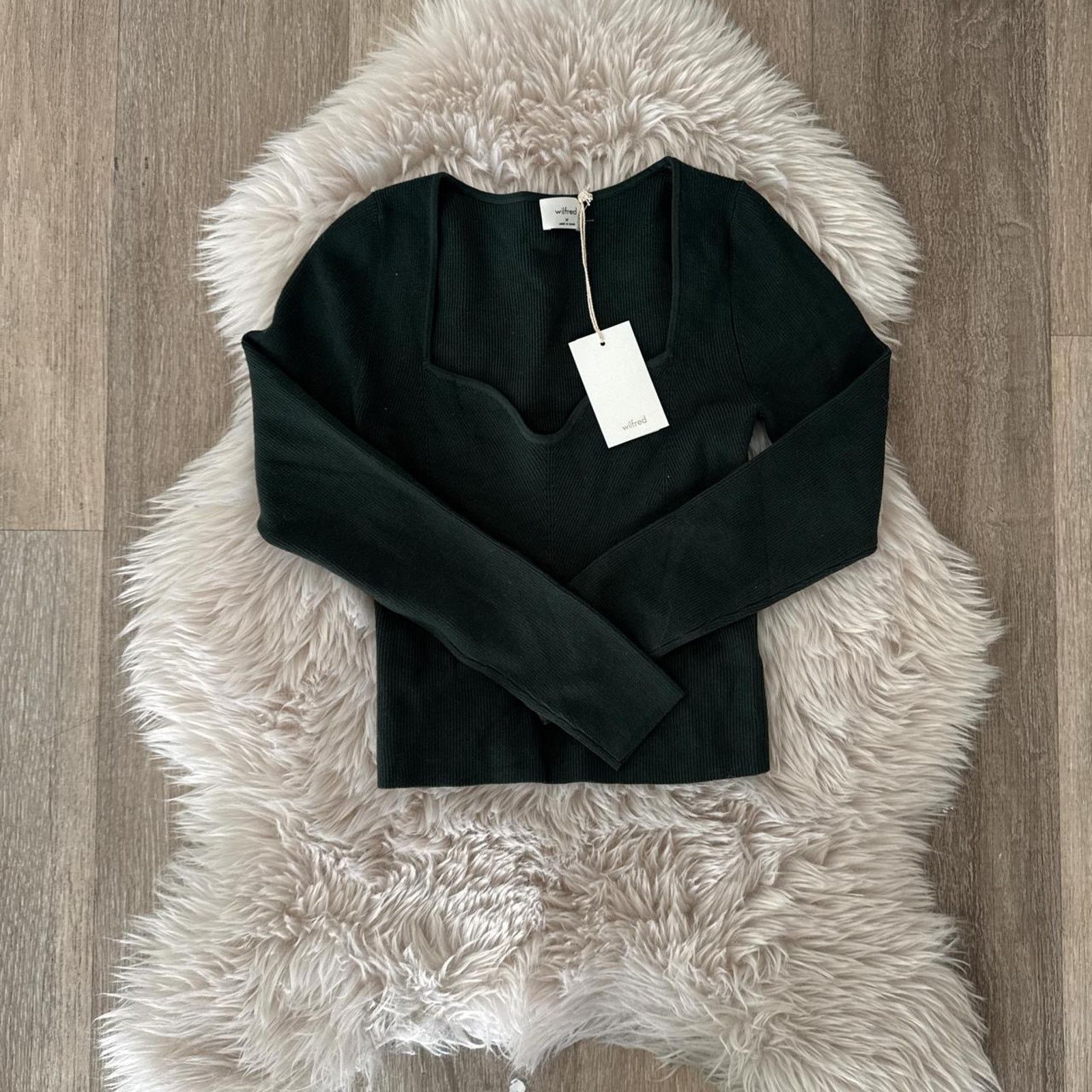Aritzia NWT ARITZIA Wilfred Tuscany Sweater - Dark Green M Size M / US 6-8 / IT 42-44 - 2 Thumbnail