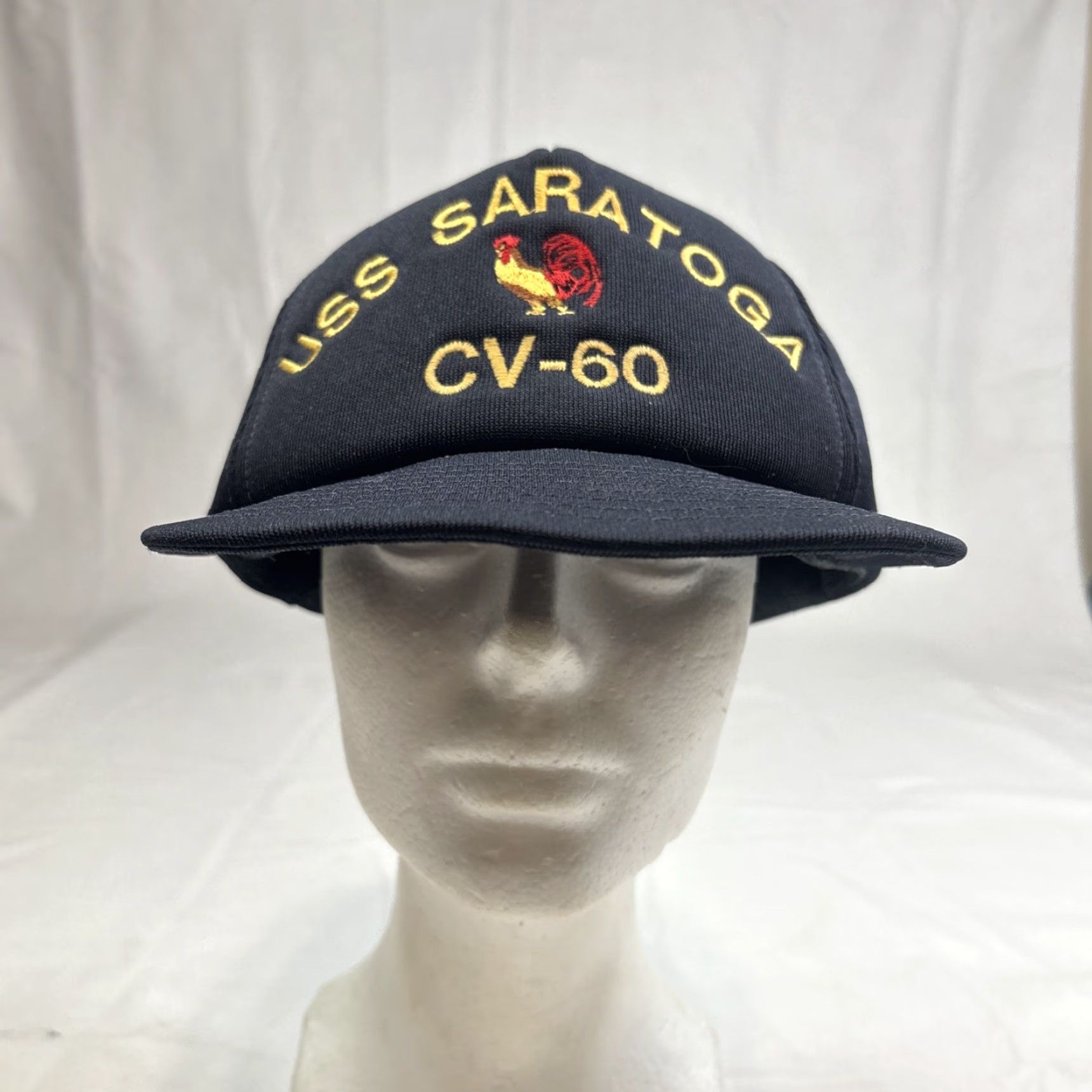 Vintage VINTAGE USS Saratoga CV 60 Hat Cap Strap Back Adjustable Made In USA Men’s Navy Cap Size ONE SIZE - 3 Thumbnail