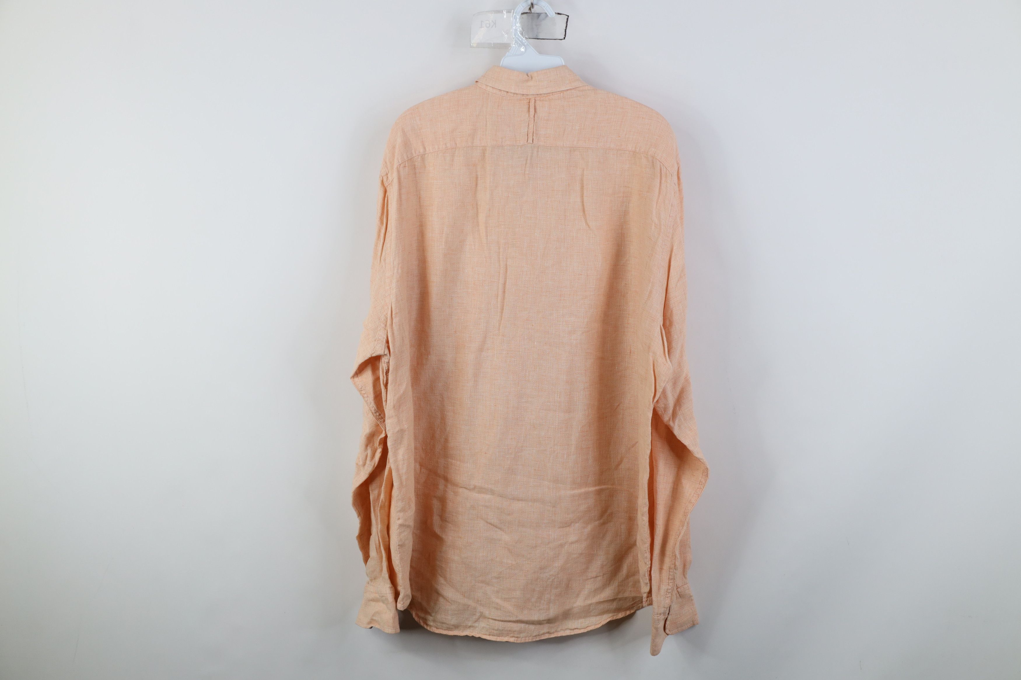 Banana Republic Banana Republic Linen Knit Collared Button Down Shirt Orange Size US XL / EU 56 / 4 - 11 Thumbnail