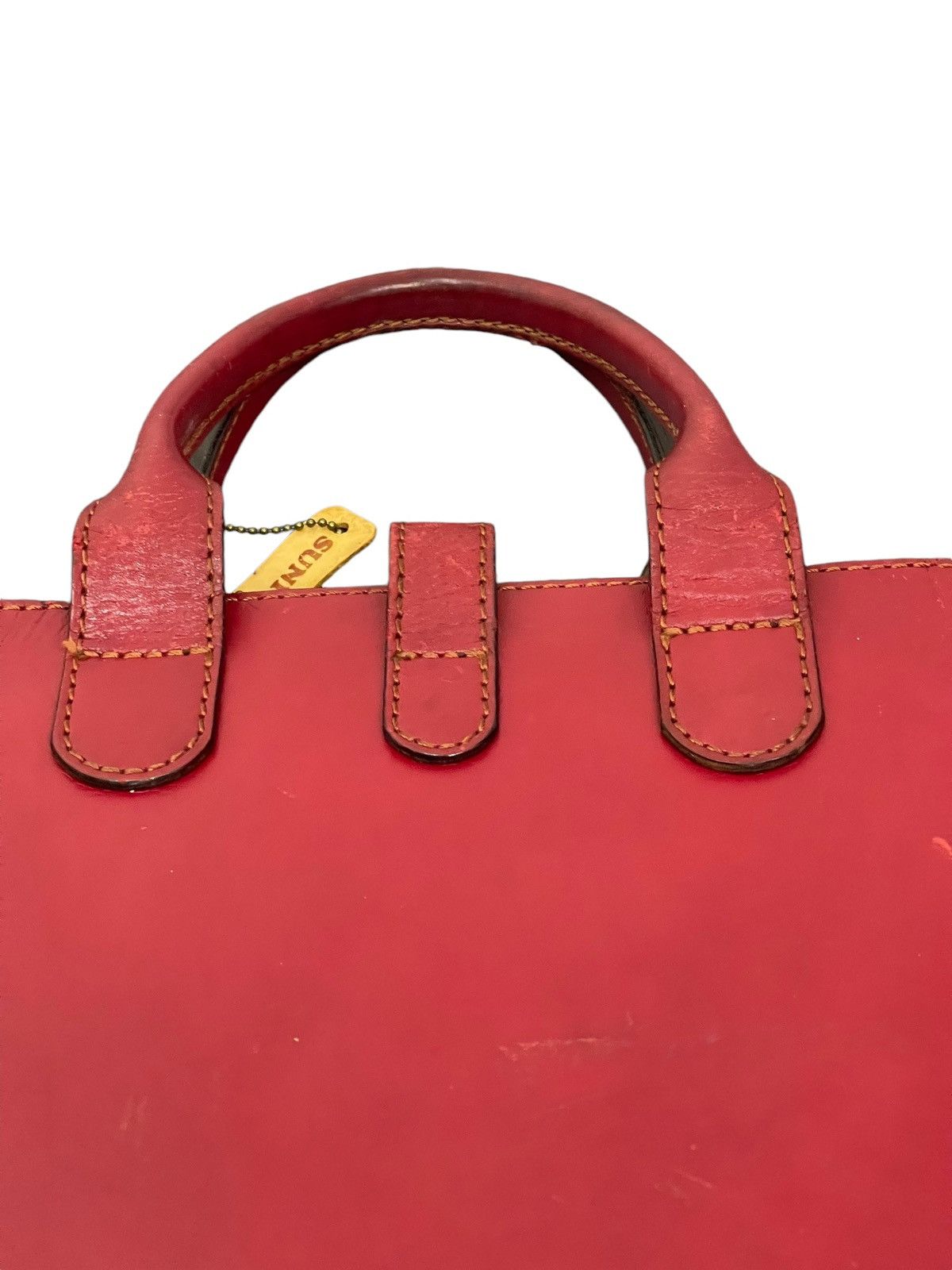 Leather Full Leather Thick Sunface Tote Bag 1🟩0 Size ONE SIZE - 15 Thumbnail