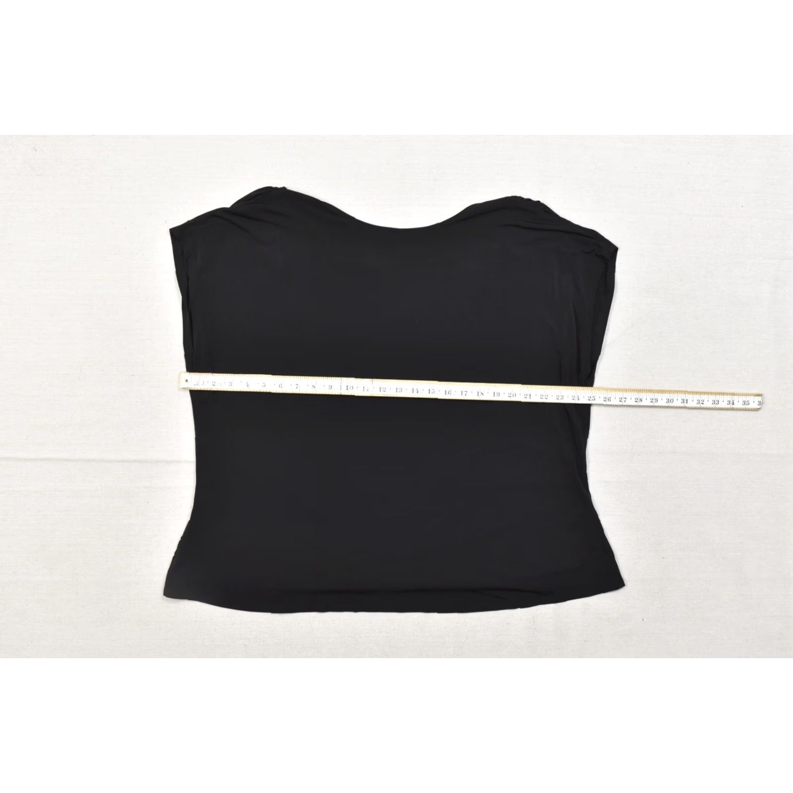 Vintage Lane Bryant Blouse Shirt Sleeveless Cowl Neck Ruched Knit Black 28 Plus Women Size 4XL / US 24-26 - 4 Thumbnail