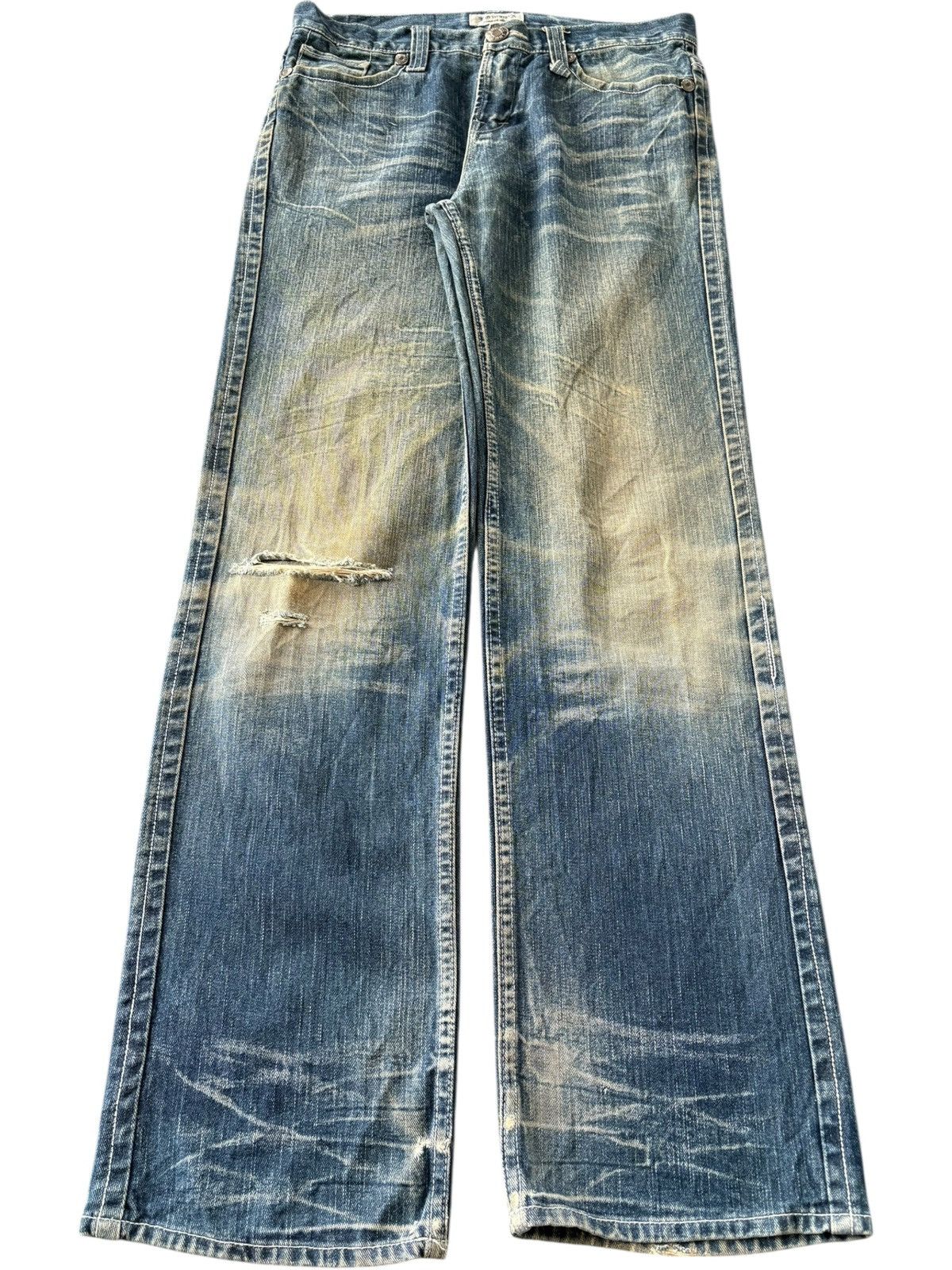 LOWBOX Vintage Japanese Lowbox Mud Wash Distress Baggy Jeans Size US 34 / EU 50 - 1 Thumbnail