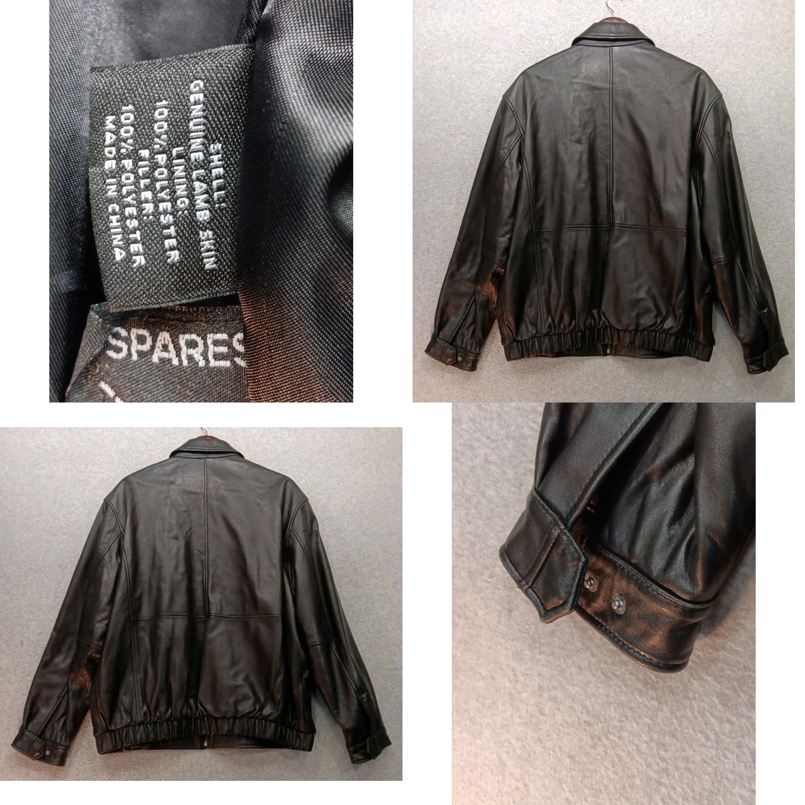 Roundtree & Yorke Roundtree & Yorke Bomber Jacket Men's XL Black 100% Lambskin Leather Zip Spread GUC Classic Style Size US XL / EU 56 / 4 - 9 Thumbnail