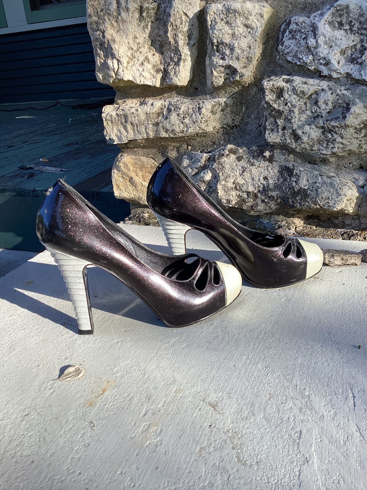 Chanel Chanel sparkly chunky heels Size US 7 / IT 37 - 2 Thumbnail