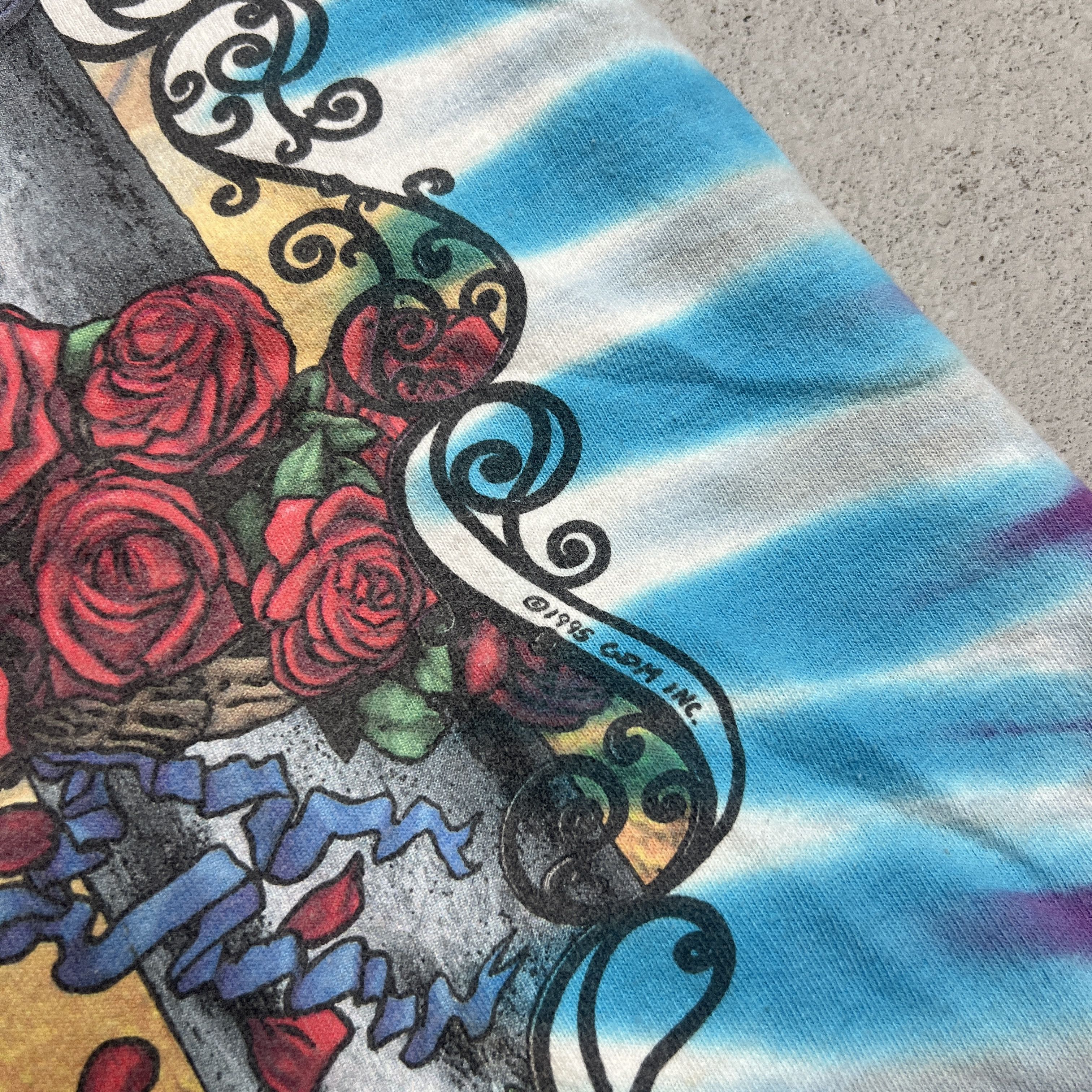 Grateful Dead × Vintage 1995 Grateful Dead 30 Years Skeleton With Roses Tee Size US L / EU 52-54 / 3 - 6 Thumbnail