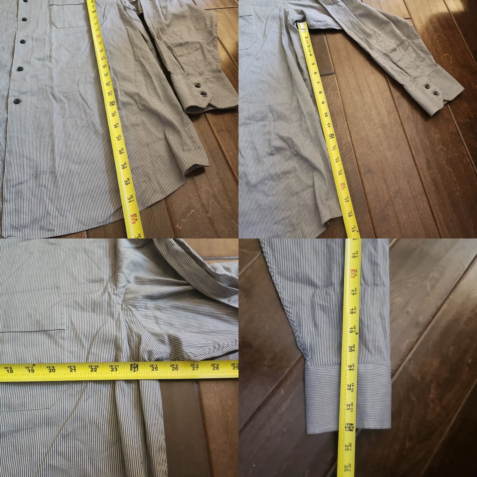 Etro Metro London Shirt Mens 34/35 Gray Men Striped Button Dress Size Size 34R - 8 Thumbnail