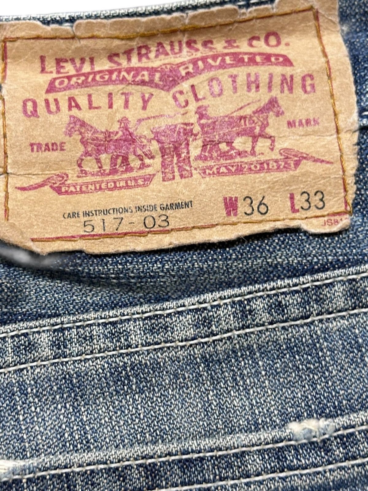 Levi's Vintage Clothing Vintage Levi’s 517-03 Flare Bootcut Distressed Denim Size US 35 - 6 Thumbnail