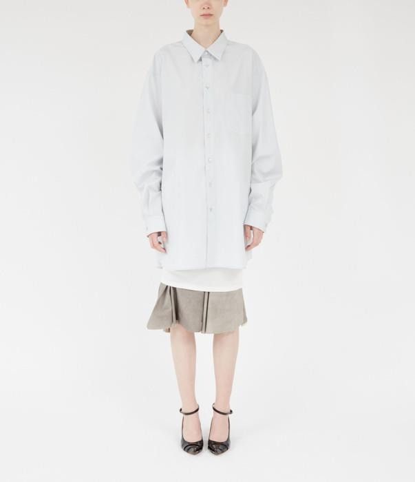 Maison Margiela o1bcso1str0526 Long Poplin Shirt in Light Blue Size M / US 6-8 / IT 42-44 - 1 Thumbnail