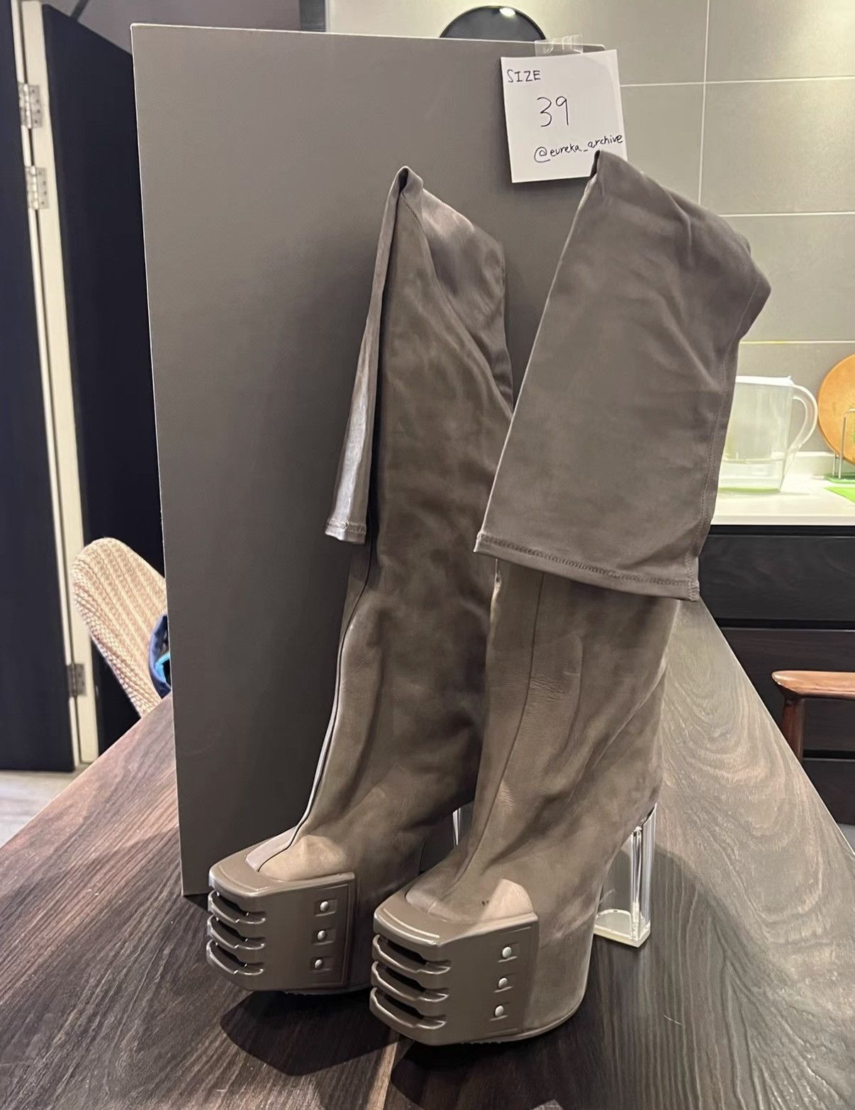 Rick Owens FW2022 Shield Wader Kiss Boots | Grailed