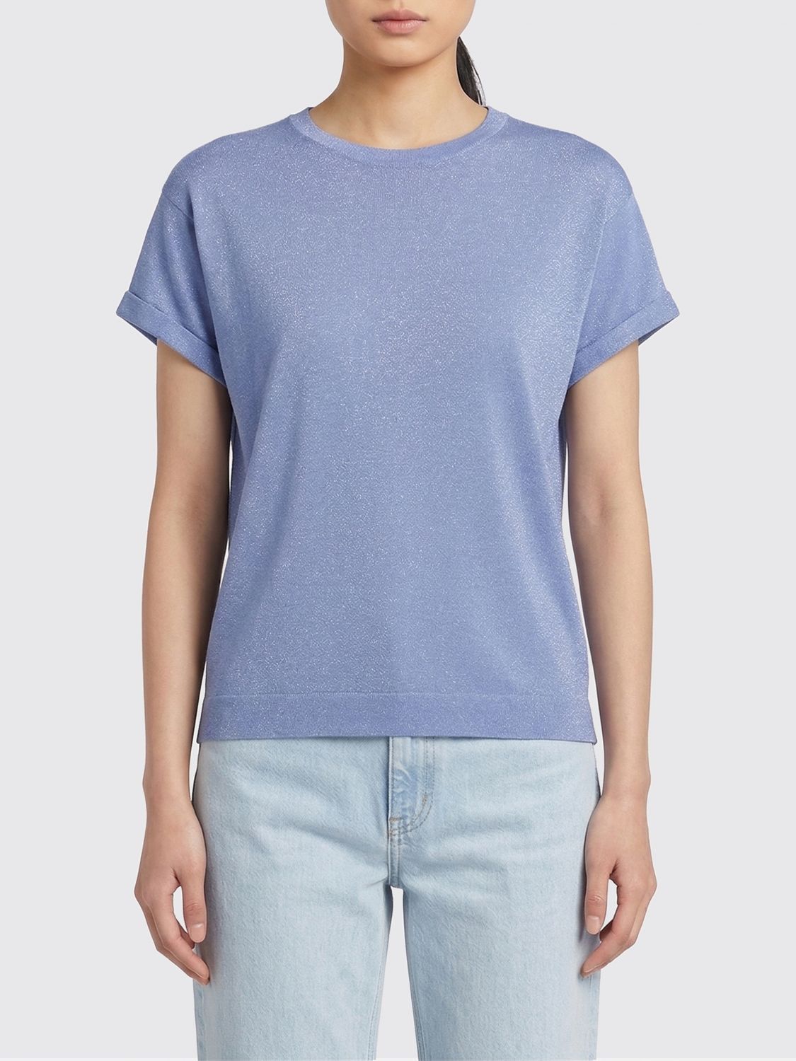 Brunello Cucinelli Brunello Cucinelli T-Shirt Woman Blue Size S / US 4 / IT 40 - 1 Thumbnail