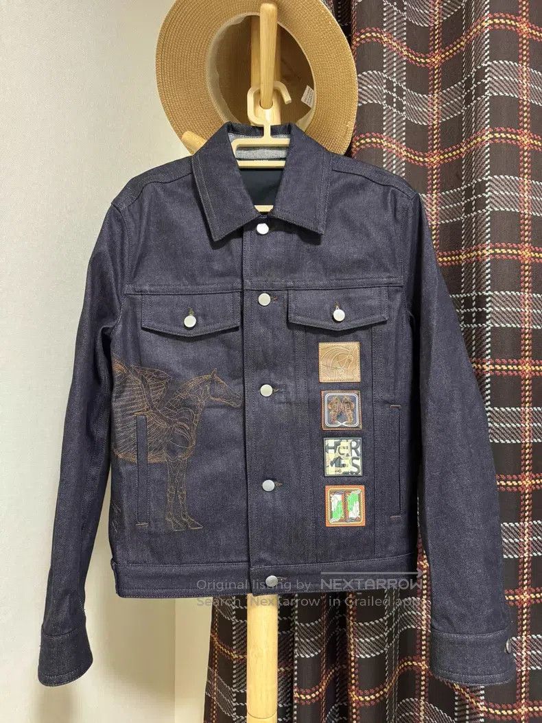 Hermes Hermes Embroidered Denim Jacket, Flying Horse Embroidery, Size US S / EU 44-46 / 1 - 1 Thumbnail