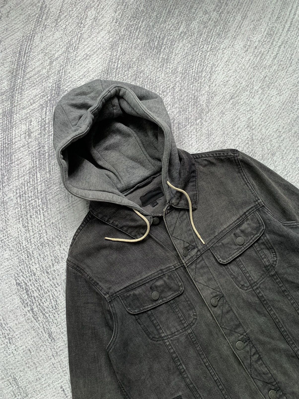 Asos × Japanese Brand × Le Grande Bleu (L.G.B.) Hooded Sunfaded Asos Denim Jacket Size US M / EU 48-50 / 2 - 3 Thumbnail