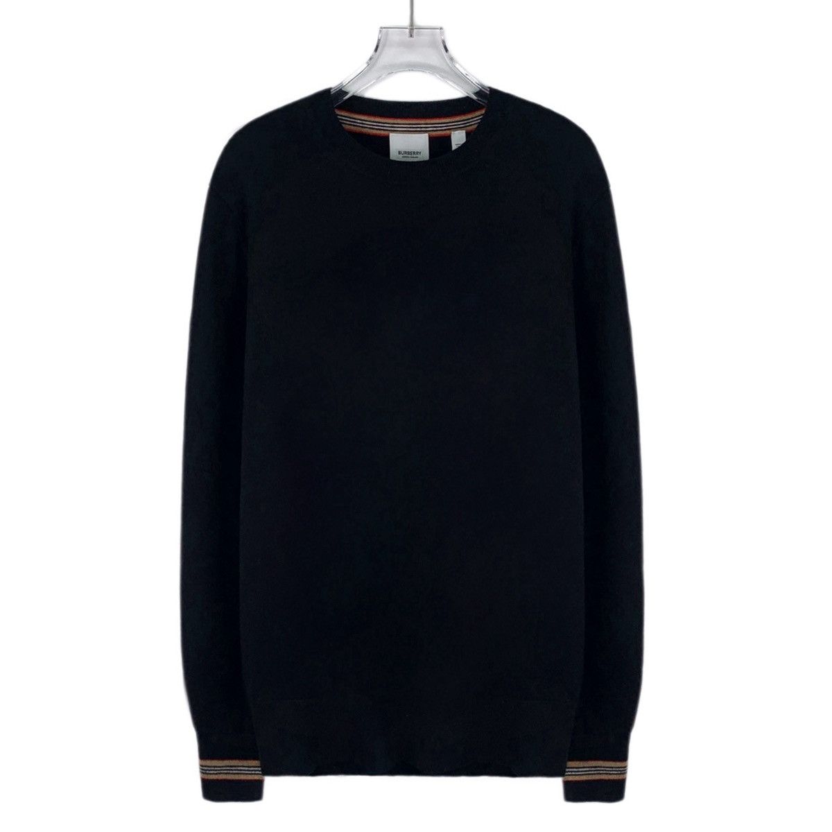 Burberry Burberry Black Striped Wool Long Sleeve Knit Sweater K26WX Size US M / EU 48-50 / 2 - 1 Thumbnail