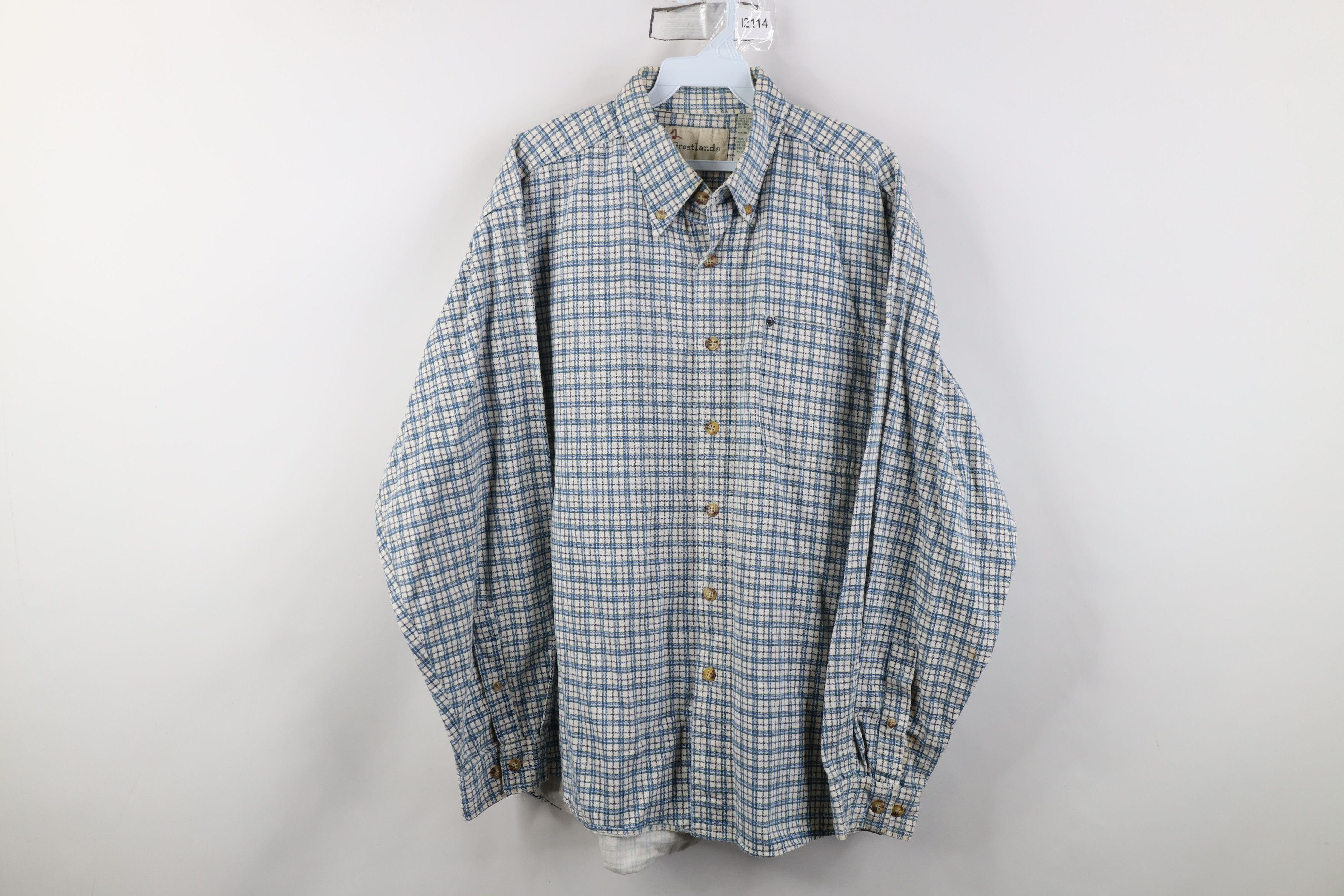Vintage Vintage 90s Streetwear Heavyweight Twill Button Down Shirt Size US L / EU 52-54 / 3 - 1 Thumbnail