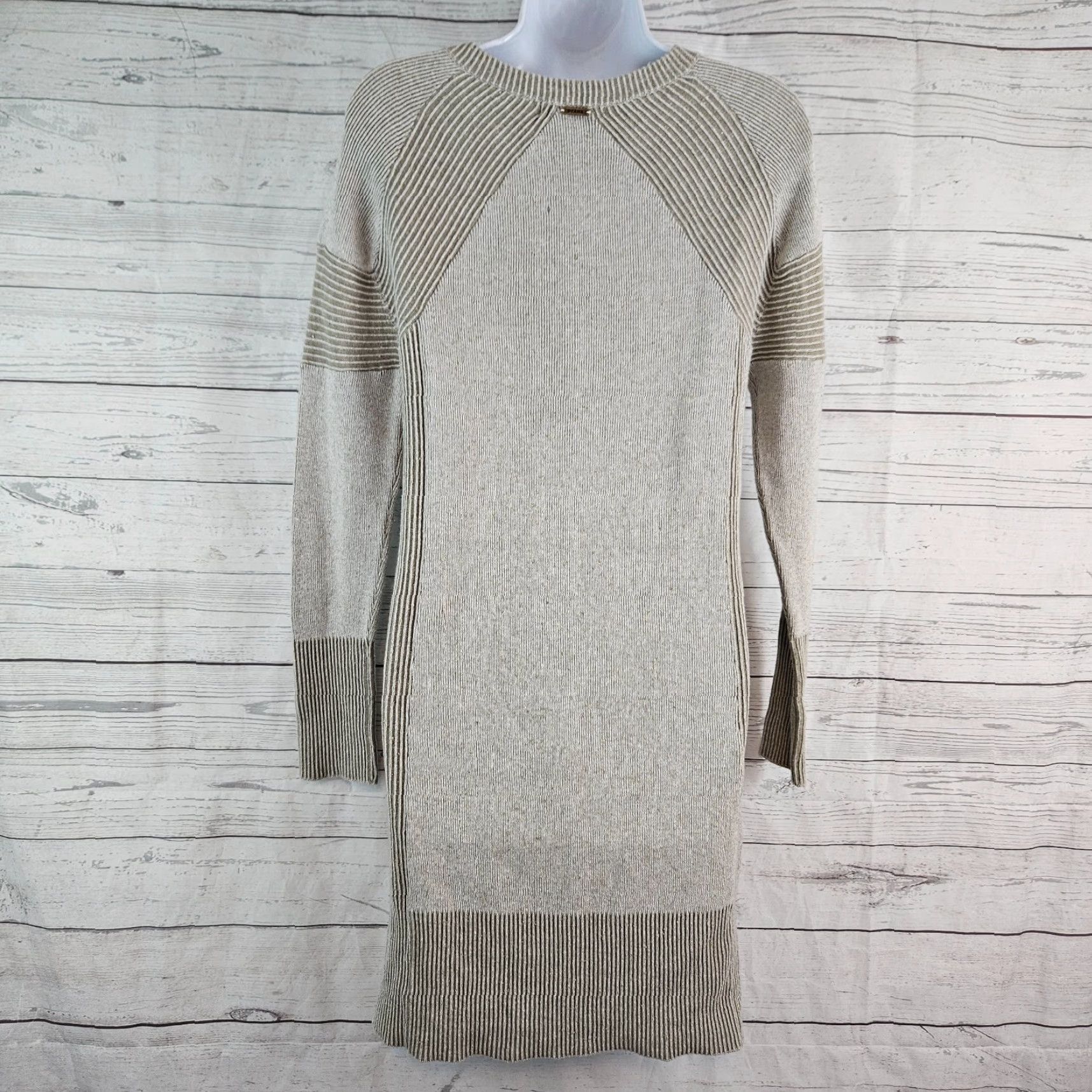 Prana prAna Womens Avalone Sweater Dress Sz Small Stone Long Sleeve Cotton Blend Size S / US 4 / IT 40 - 3 Thumbnail