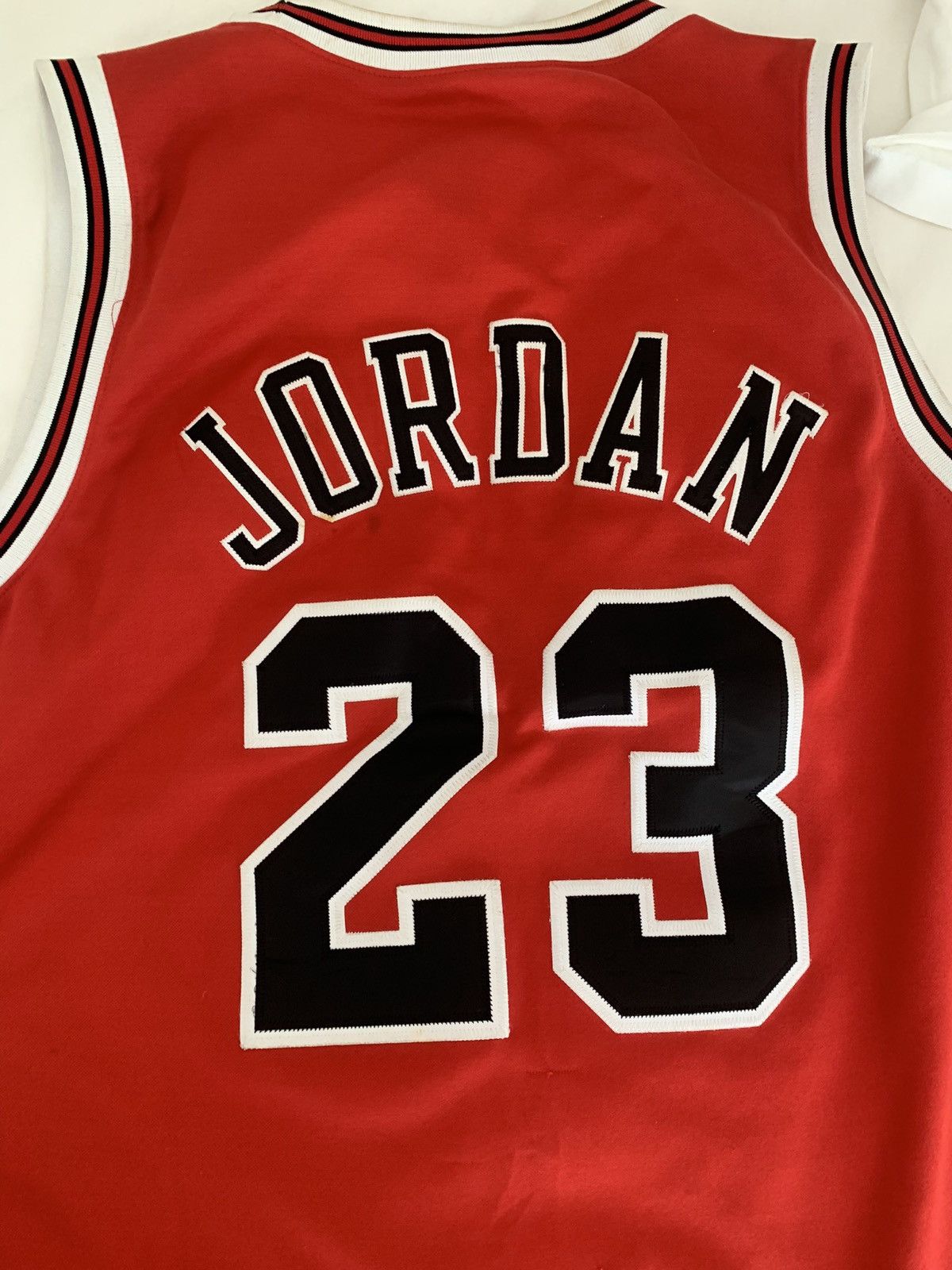 Image of Vintage Michael Jordan Jersey in Red, Men's (Size XL)