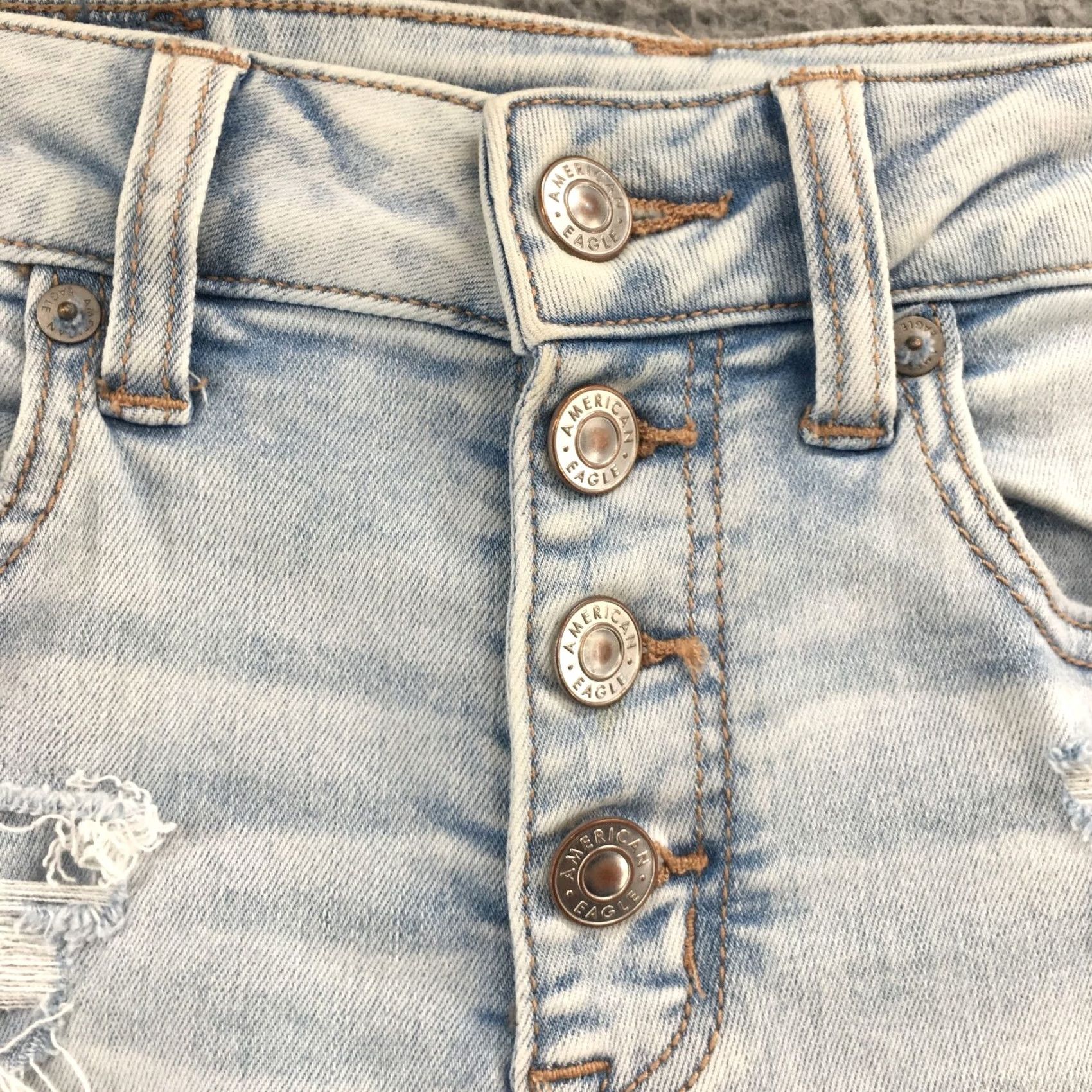 American Eagle Outfitters American Eagle Outfitters Hot Pants Shorts Womens 00 Blue Distressed Stretch Denim Casual Activewear 90s? Size 24" / US 00 / IT 34 - 3 Thumbnail