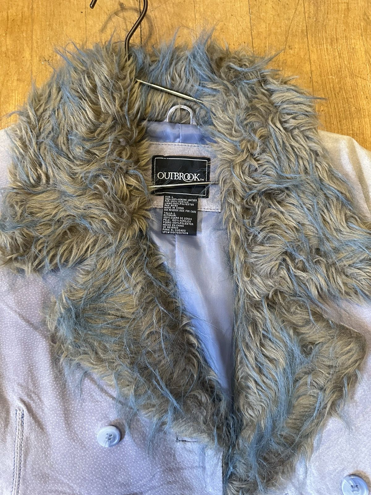 Vintage Outbrook Jacket w Blue Fur Size L / US 10 / IT 46 - 6 Thumbnail