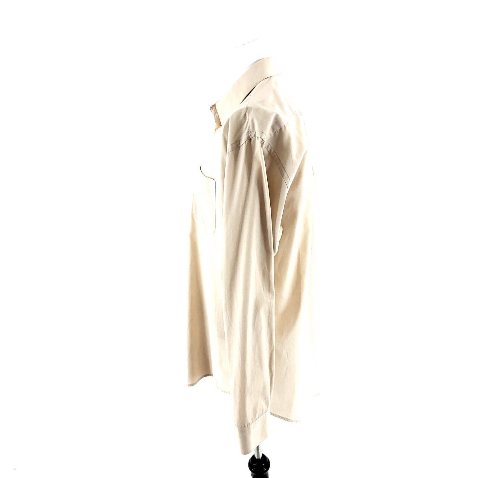 Bergamo New York Bergamo New York Tan Cream 15.5 34/35 Pocket Front Dress Shi Size US L / EU 52-54 / 3 - 4 Thumbnail