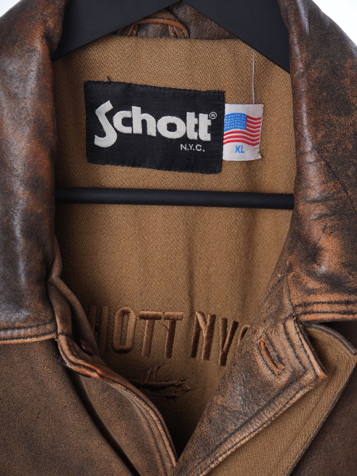 Schott Schott leather coat jacket cowhide XL Size US XL / EU 56 / 4 - 4 Thumbnail