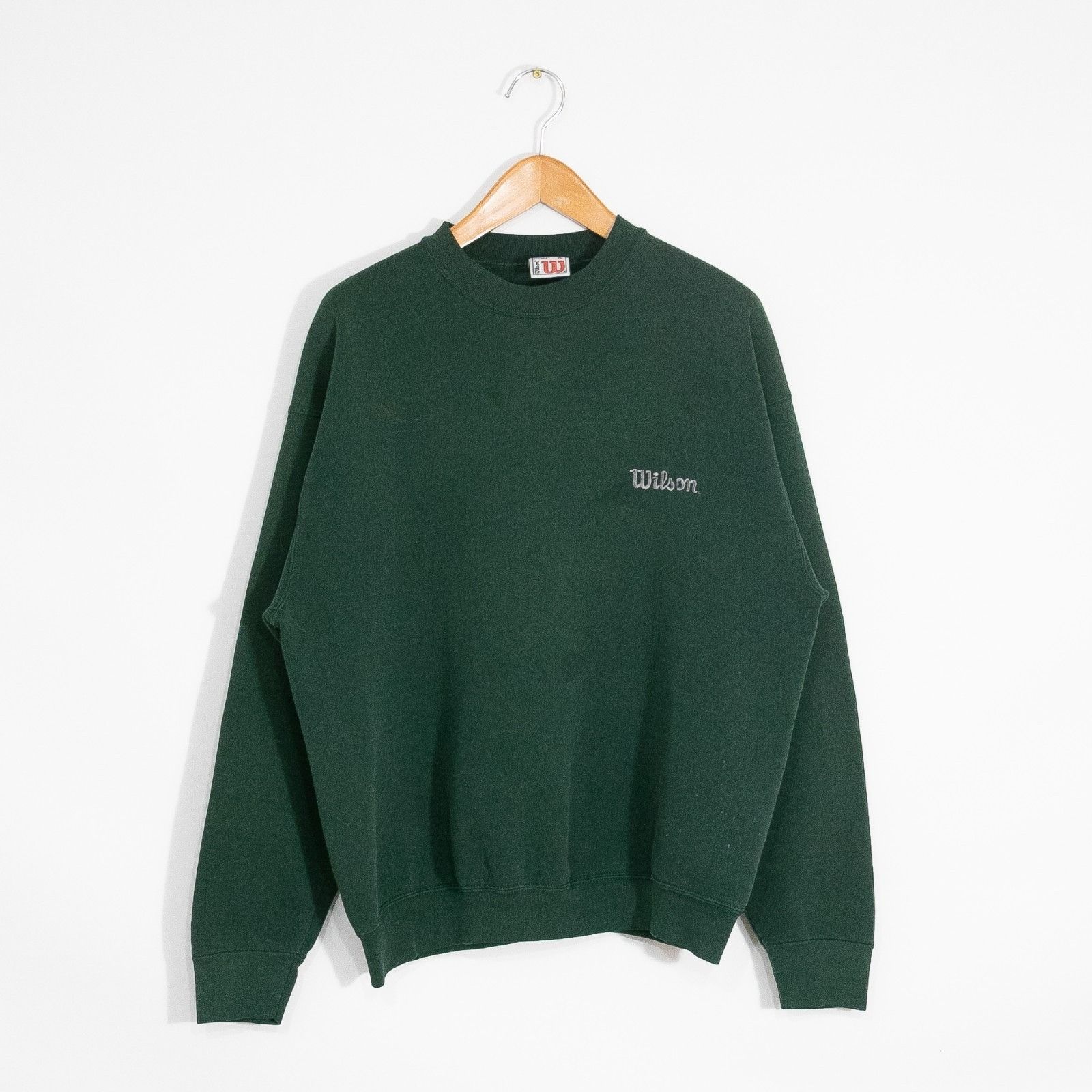 Wilson Vintage 90s Wilson Blank Sweatshirt Mens XL - Green Crewneck Size US XL / EU 56 / 4 - 1 Thumbnail
