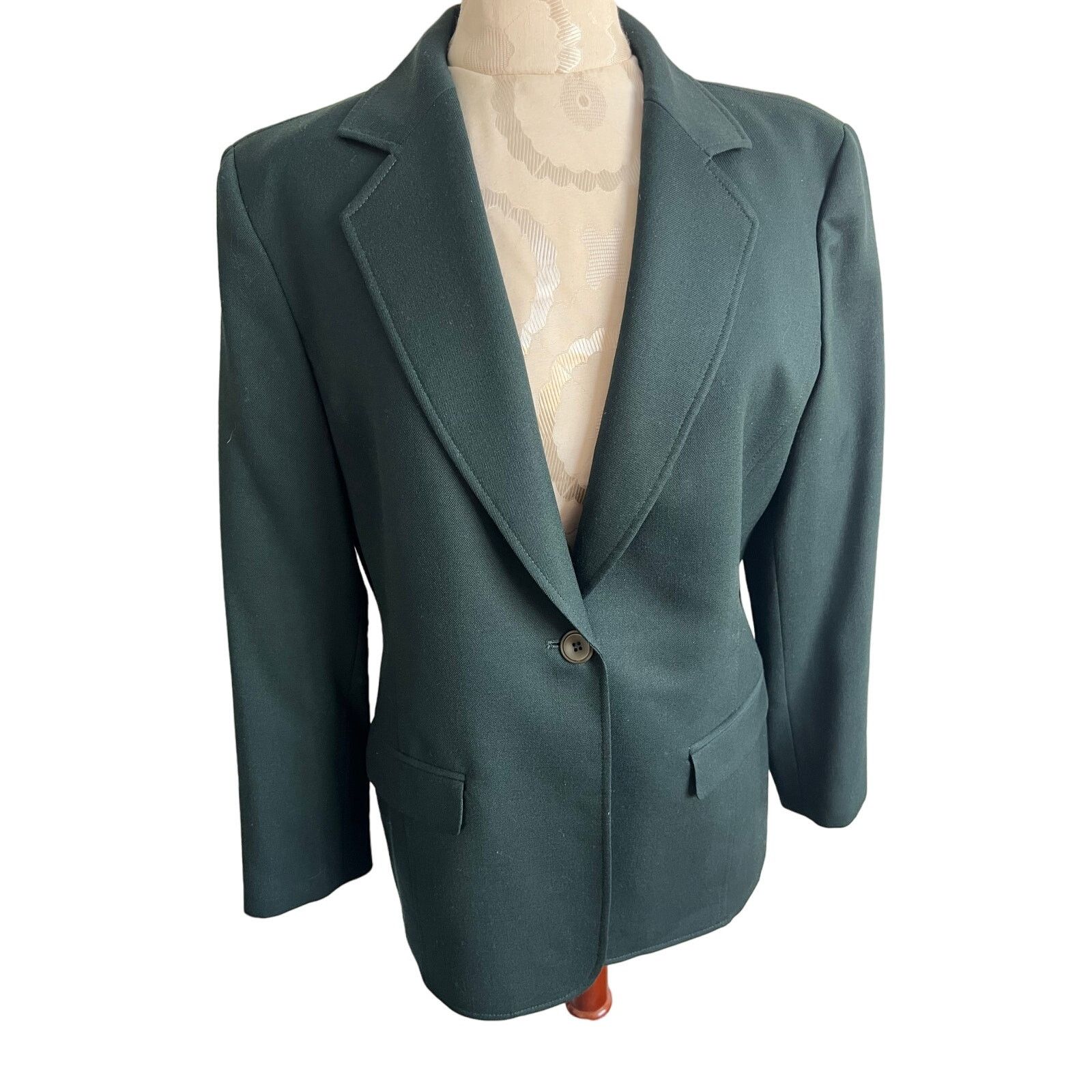 Pendleton Pendleton Women's Forest Green Wool Blazer Petite 10 Size L / US 10 / IT 46 - 1 Thumbnail