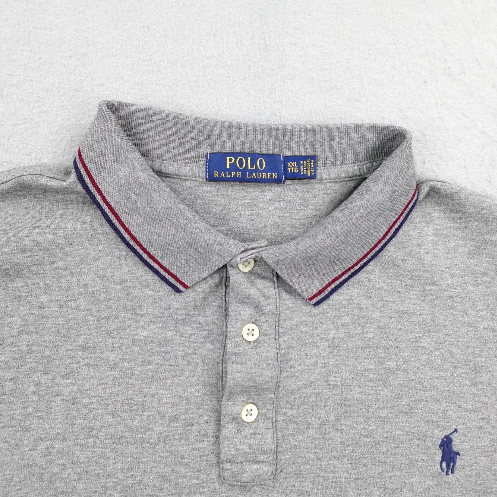 Polo Ralph Lauren Ralph Lauren Polo Shirt Mens 2XL Gray Blaire Twin Tipped Collar Blue Pony Logo - Polo - Men - 2XL - Gray - Short Sleeve - 100% Cotton Size US XXL / EU 58 / 5 - 2 Thumbnail