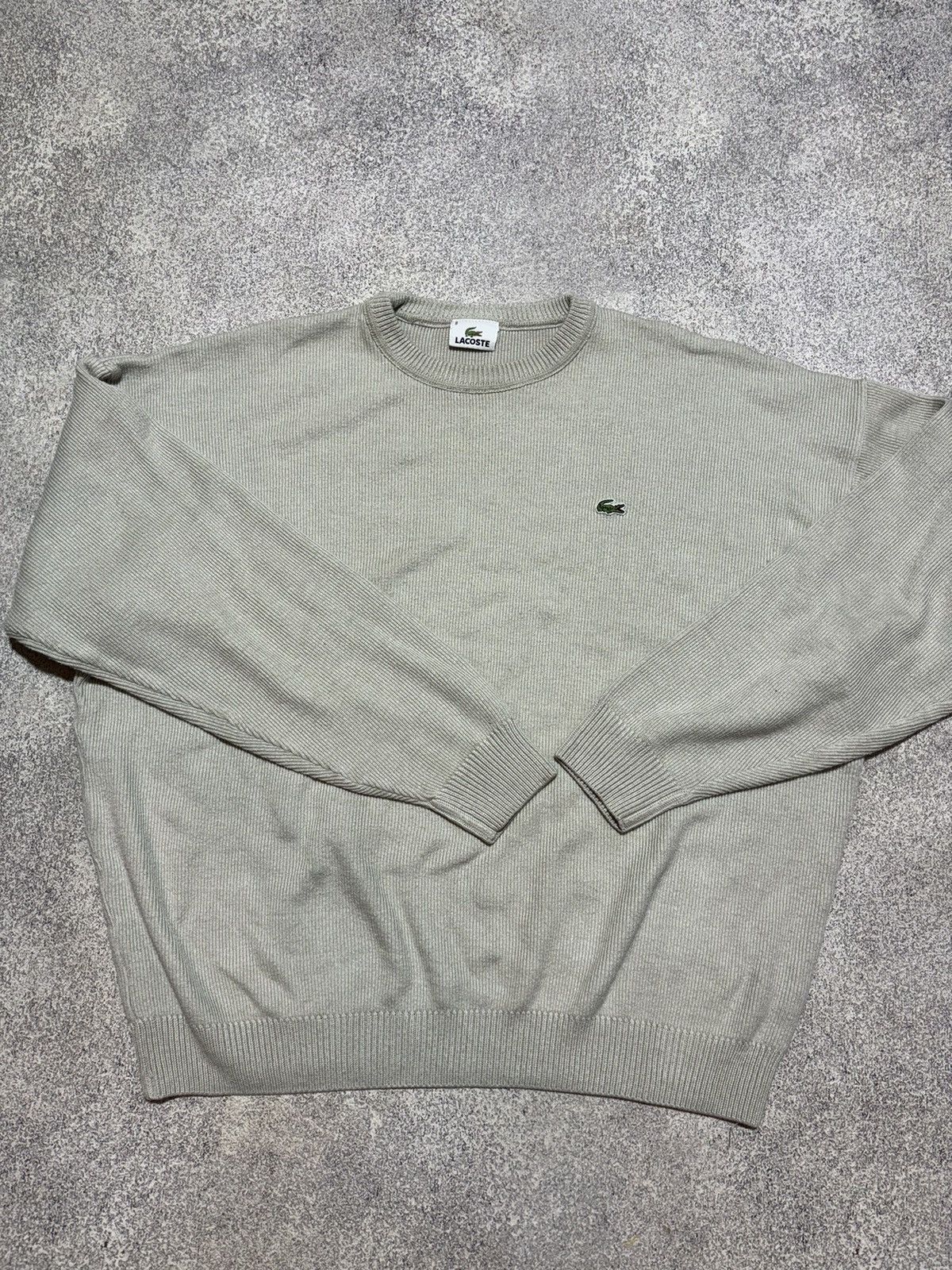 Japanese Brand × Lacoste × Vintage 🐊 Vintage Lacoste Beige Knitted Baggy Wool Sweater Y2K Size US XL / EU 56 / 4 - 8 Thumbnail