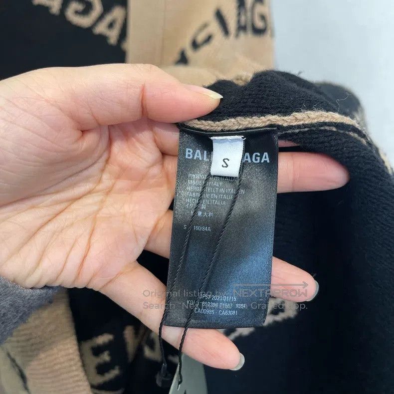 Balenciaga Balenciaga Bullet Screen Logo Open-Front Sweater Jacket Size US S / EU 44-46 / 1 - 4 Thumbnail