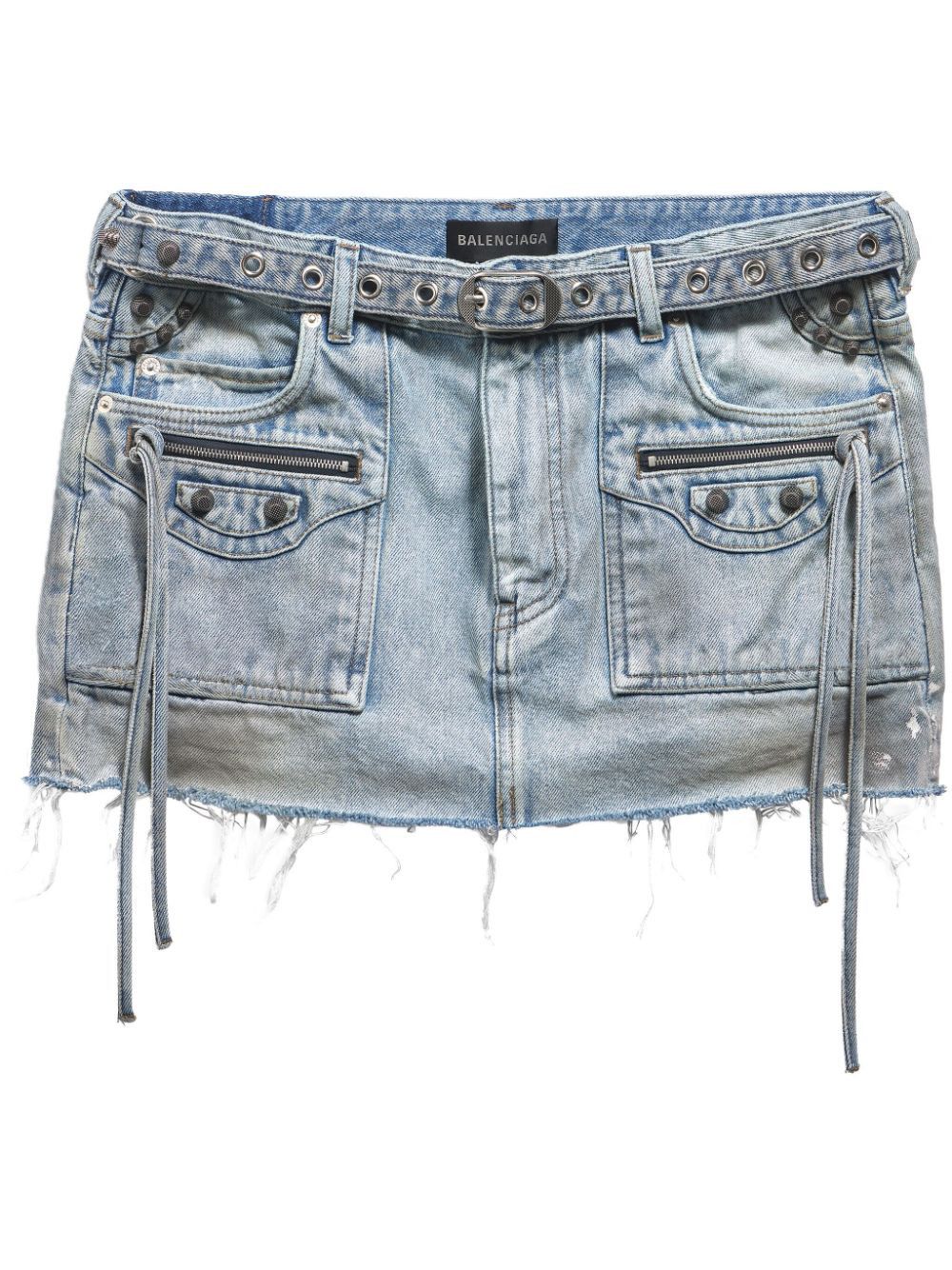 Balenciaga CAGOLE DENIM MINI SKIRT Size 27" / US 4 / IT 40 - 1 Thumbnail