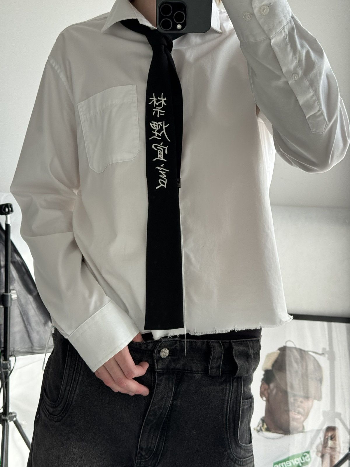 Yohji Yamamoto Yohji Yamamoto Tie - Nihilistic Delusion 虚無妄想 Size ONE SIZE - 8 Thumbnail