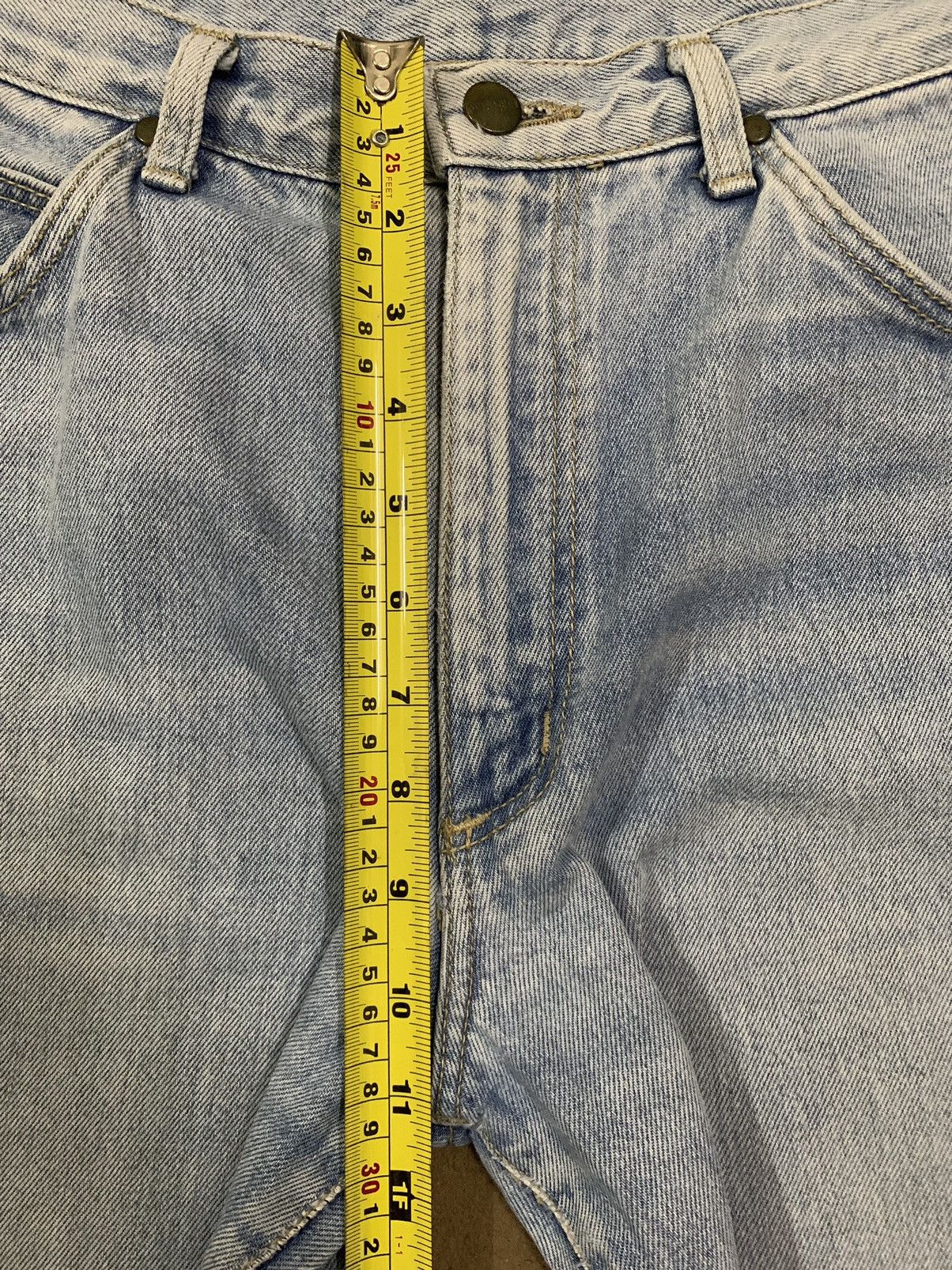 Wrangler Vintage 90s Wrangler Blue Washed Straight Leg Ripped Jeans Size US 29 - 16 Thumbnail