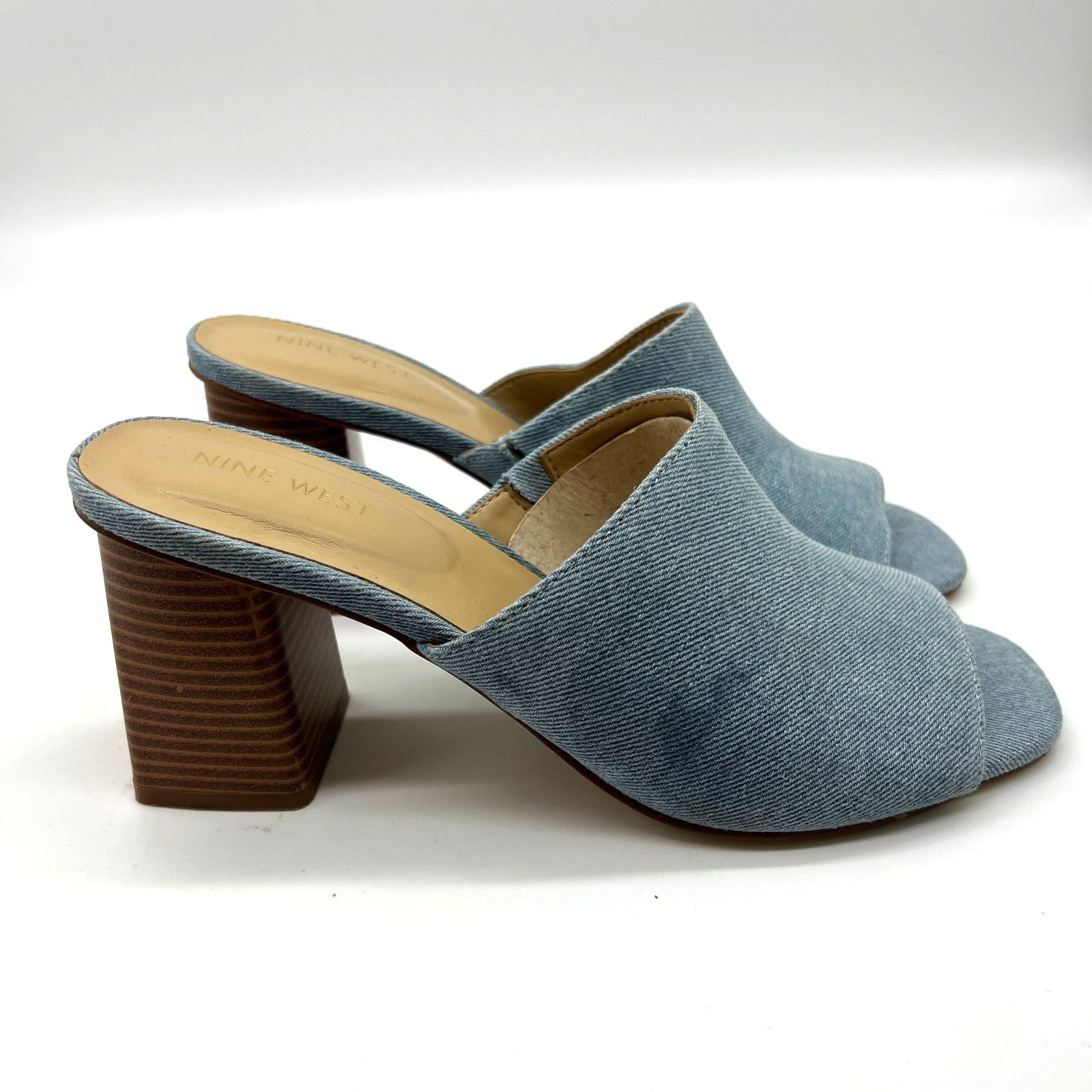 Other Nine West Women's Shoes Wylow Open Toe Size 9.5 Denim Blue Size US 9.5 / IT 39.5 - 1 Thumbnail