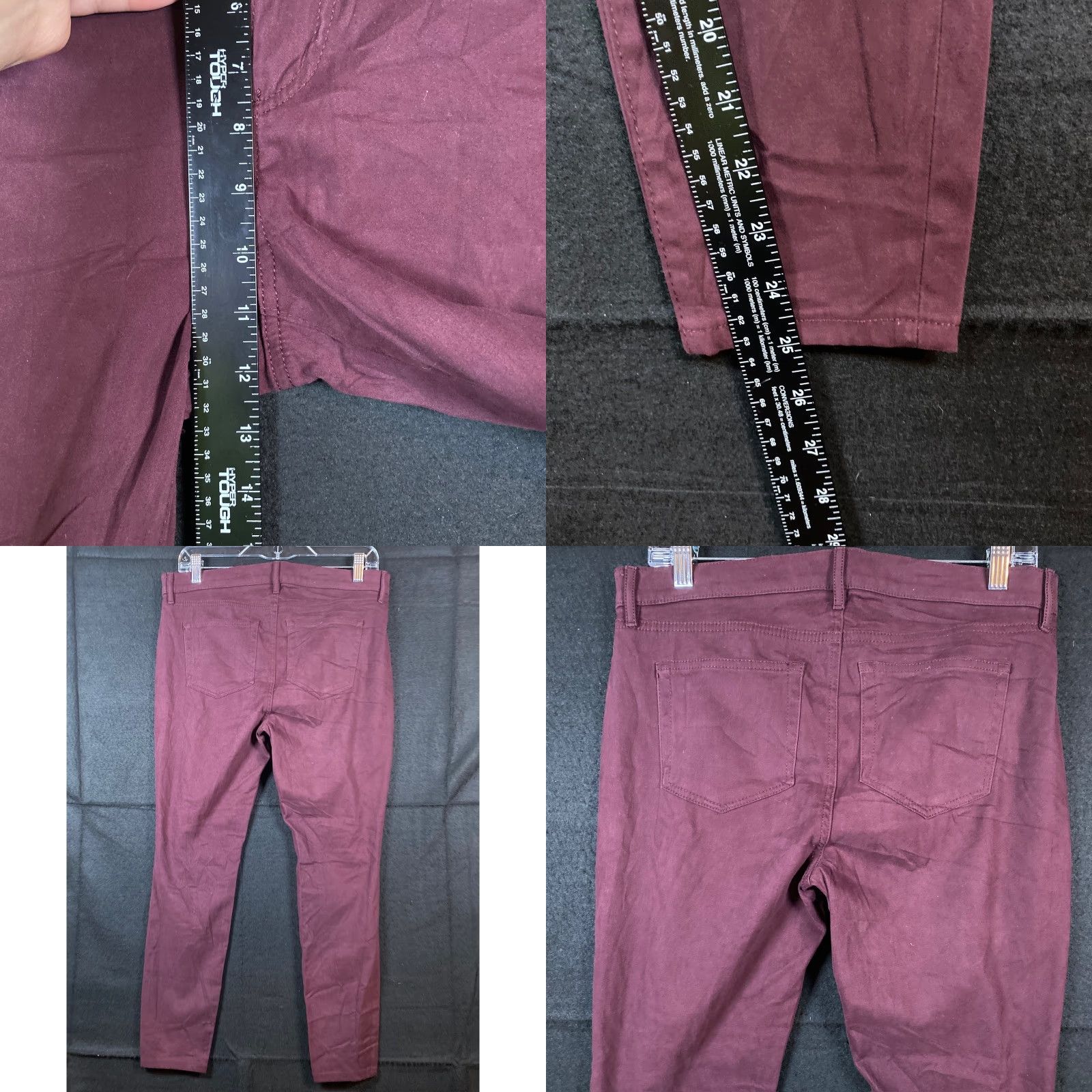 Loft LOFT Womens Jeans Maroon Velvet Slim High Rise Cropped Stretch 29/8 Jeans Women 30" Waist Inseam 25" 5-Pocket Solid Size 30" / US 8 / IT 44 - 8 Thumbnail