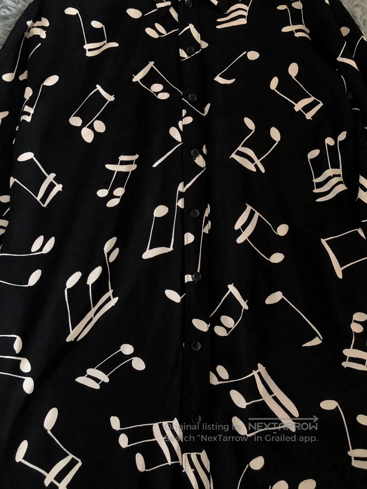 Saint Laurent Paris Saint Laurent 16FW Music Note Shirt Dress. Size XS / US 0-2 / IT 36-38 - 2 Thumbnail