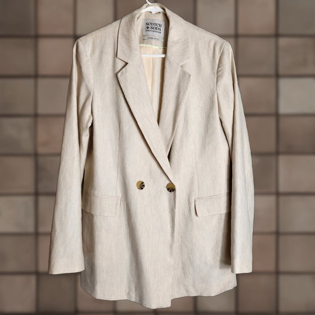 Scotch & Soda Scotch & Soda Mens L Summer Edition Unconstructed Double Breasted Blazer Size 42R - 1 Thumbnail