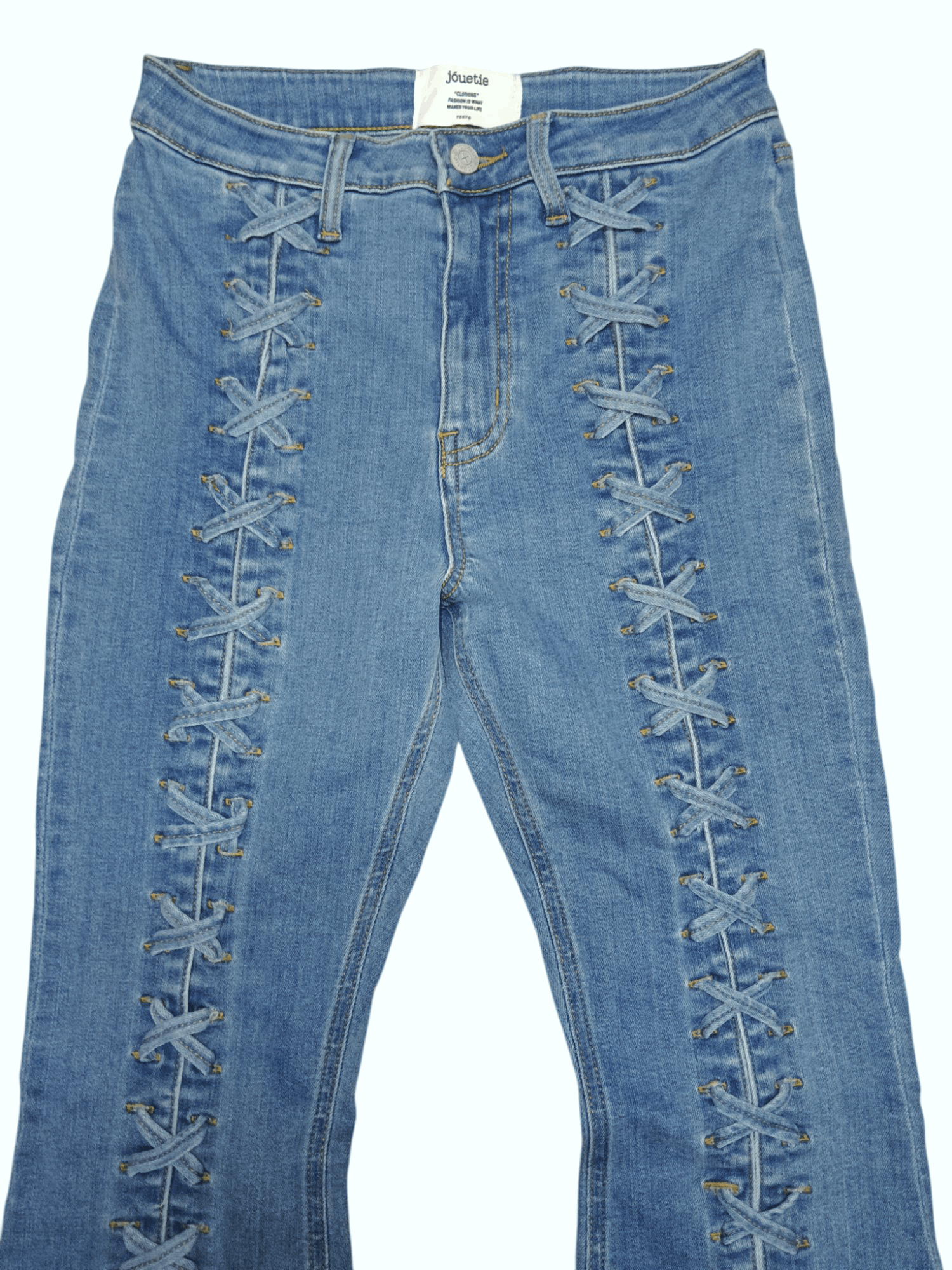 Tornado Mart 💥Jóuetie💥 Lace Up Stretchable Super Flare Denim Size 26" / US 2 / IT 38 - 2 Thumbnail