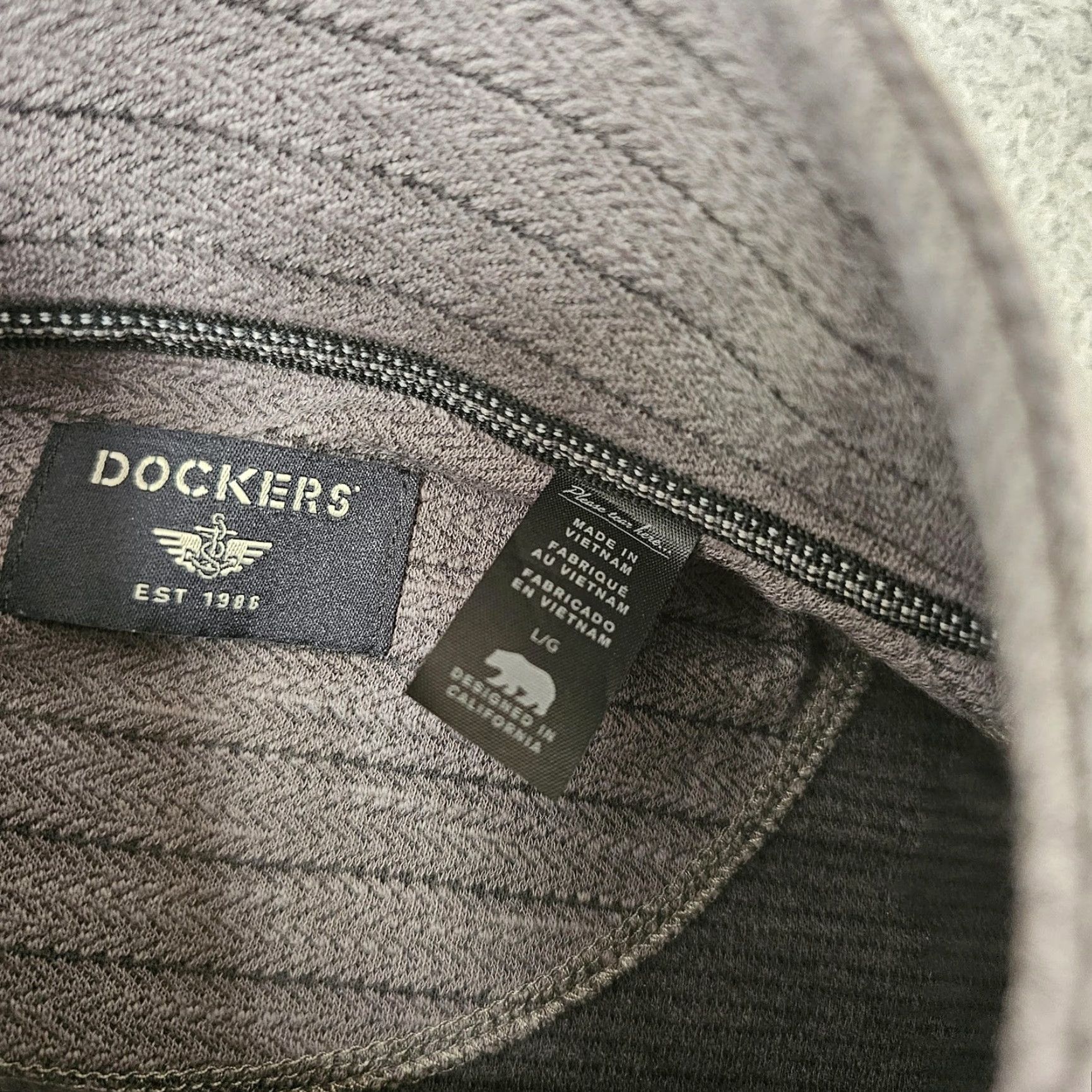 Dockers DOCKERS Pullover Mens Large Gray Half Zip Sweater Textured Stripe Knit New Size US L / EU 52-54 / 3 - 3 Thumbnail