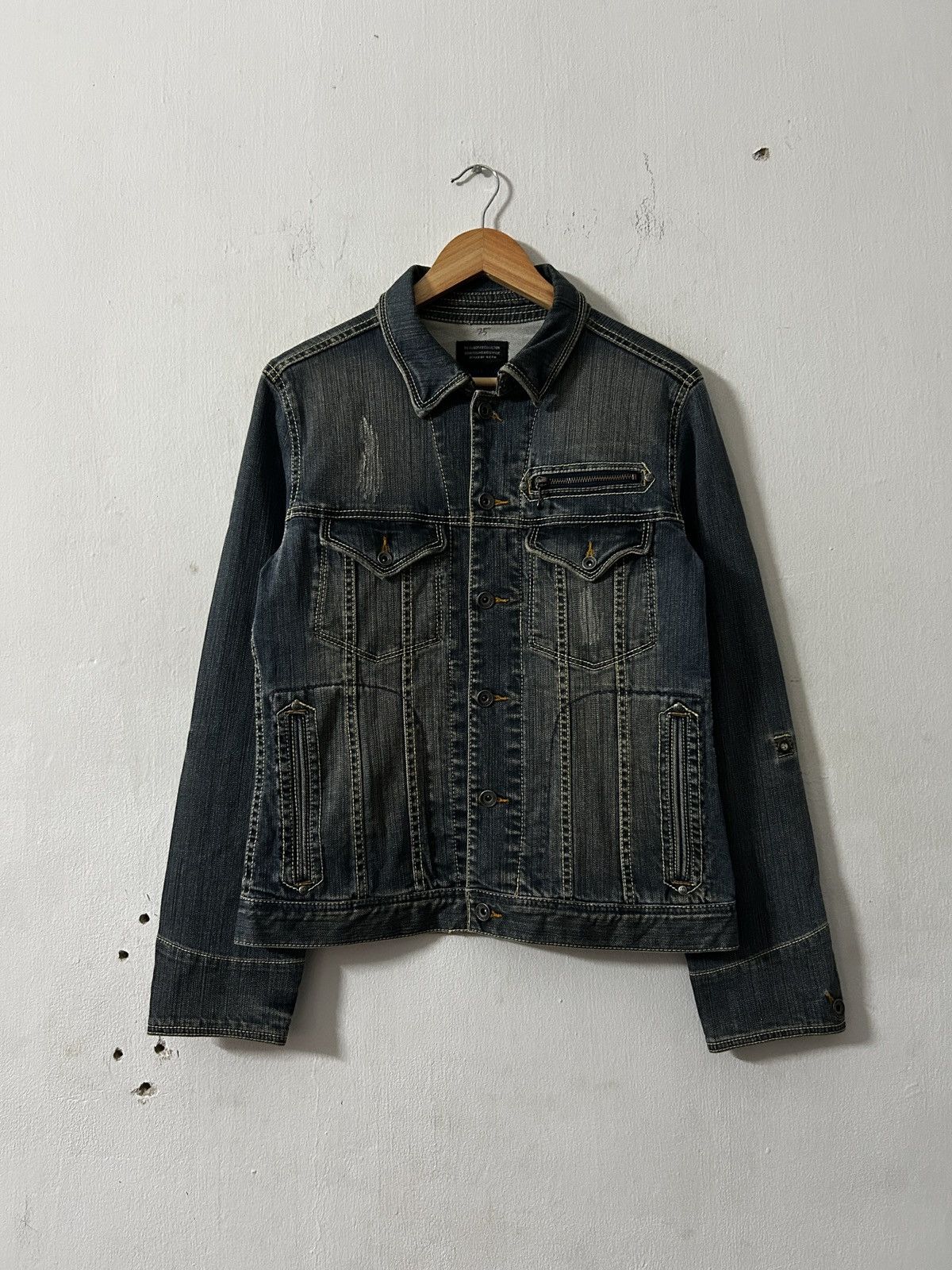 14th Addiction × GOSTAR DE FUGA Fuga Waxed Faux Fur Riders Jacket