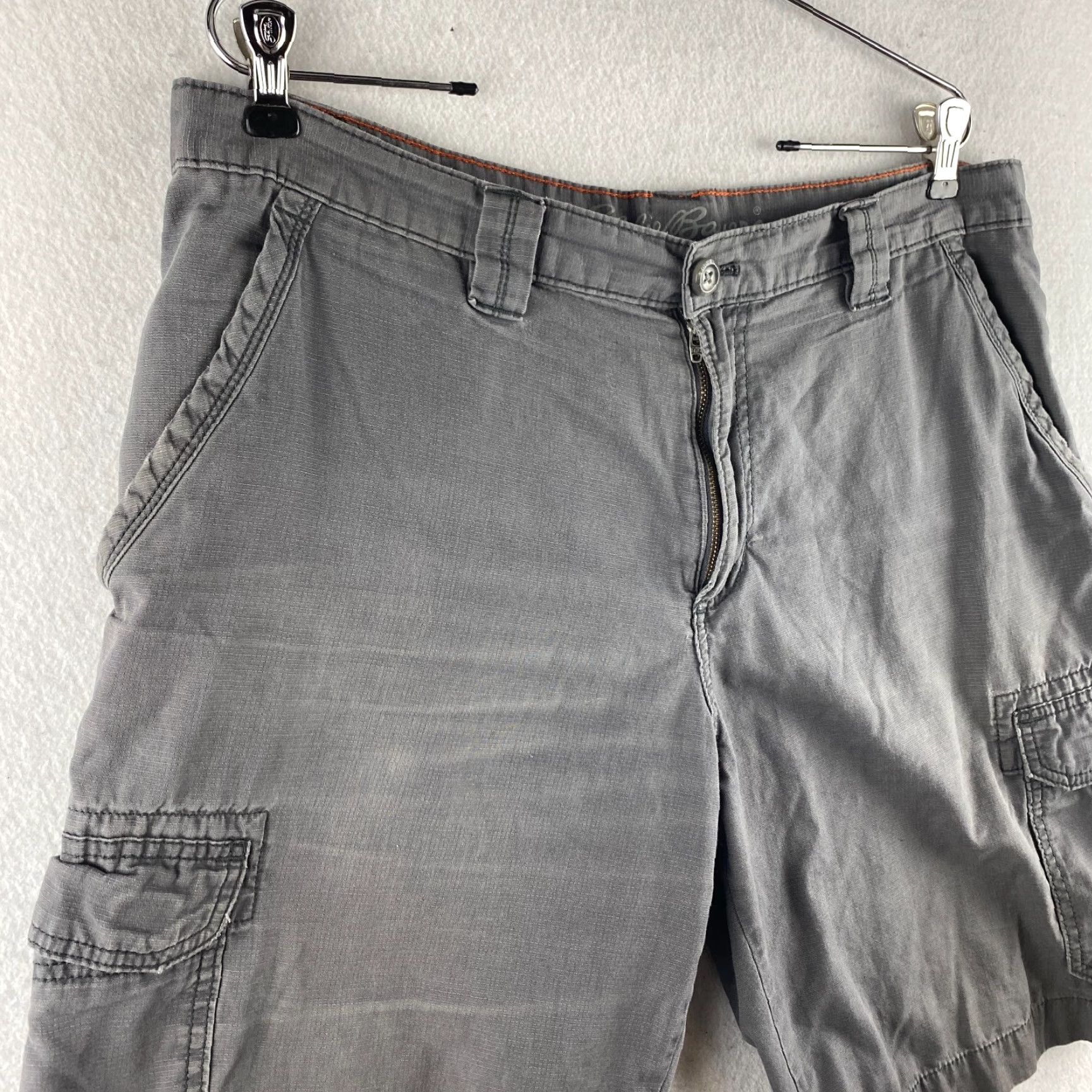Eddie Bauer Eddie Bauer Mens Cargo Shorts 36 Gray Cotton Blend Rip Stop Flap Pockets Outdoor Casual Size US 35 - 3 Thumbnail