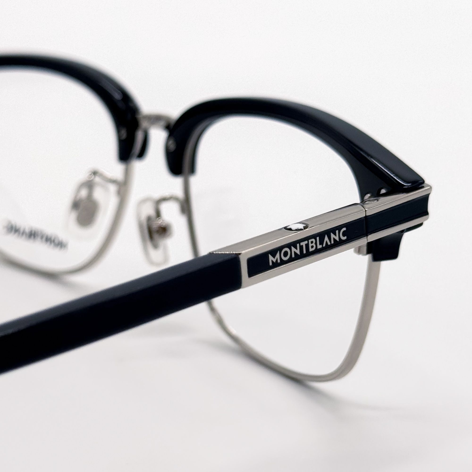 Montblanc NEW MONTBLANC EYEGLASSES MB0043O 007 BLUE SILVER MEN EYEWEAR Size ONE SIZE - 5 Thumbnail
