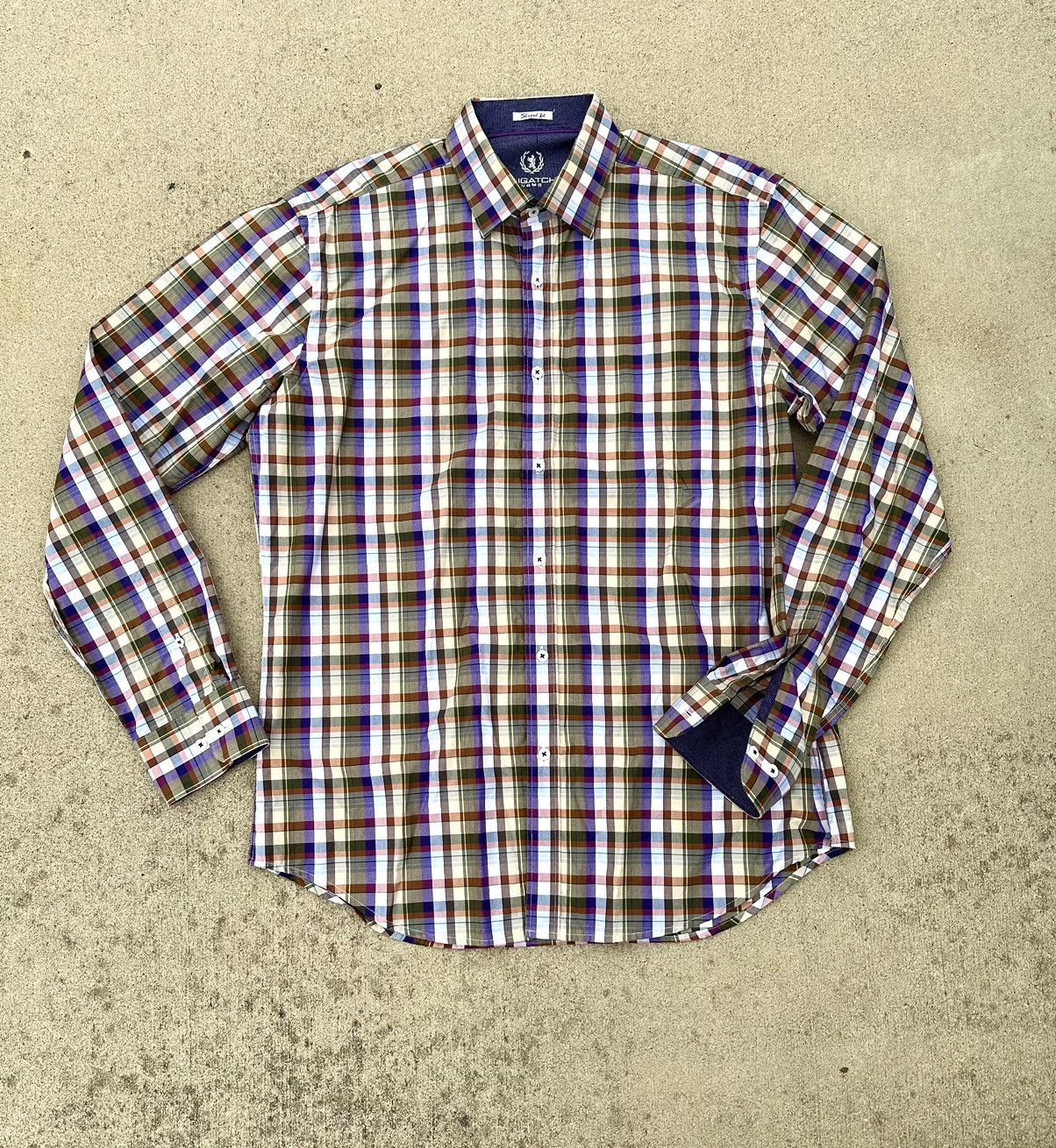 BUGATCHI Bugatchi Shirt Men Size Large Shaped Fit Plaid Flip cuff Size US L / EU 52-54 / 3 - 1 Thumbnail