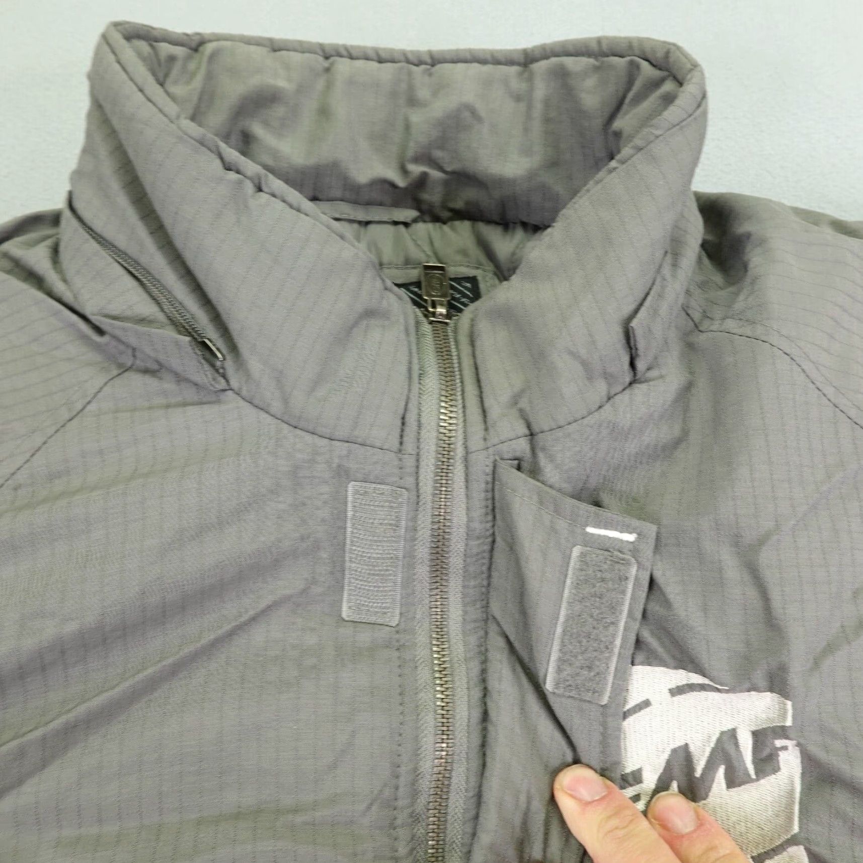 Vintage FMF Jacket Mens 2XL Gray Quilted Motorcycle Jacket Zip Pockets Stand-Up Collar Racing Workwear Casual Size US XXL / EU 58 / 5 - 7 Thumbnail