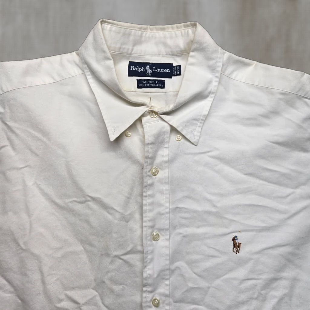 Ralph Lauren Vintage Ralph Lauren Men’s White Cotton Button-Down Shirt 17.5 Long Sleeve Golf Clothing Size US XL / EU 56 / 4 - 1 Thumbnail