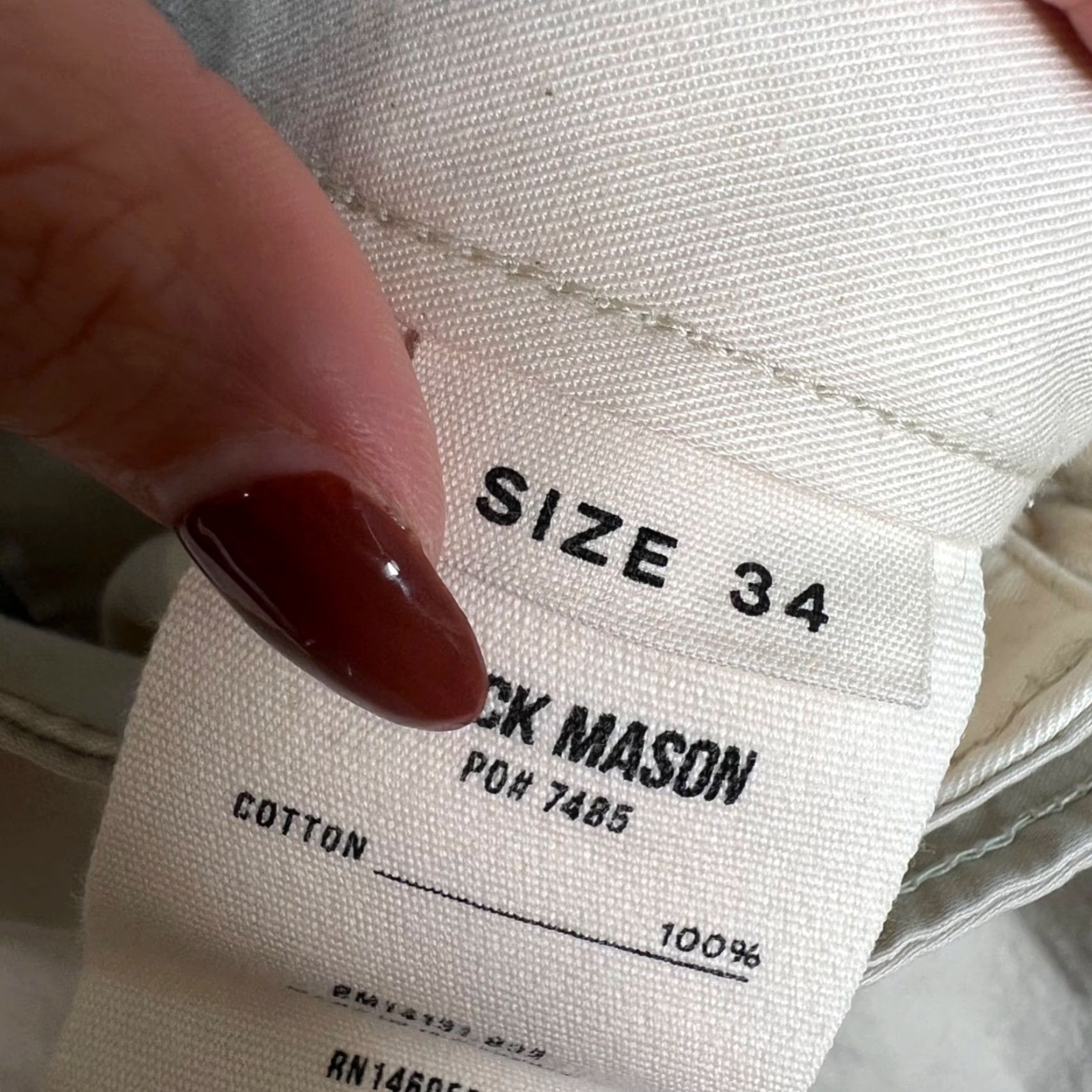 Buck Mason Buck Mason Mens Size 34 Chino Pants Casual Straight-Leg Beige Cotton Flat Front 34 in Inseam 24 in Size US 34 / EU 50 - 3 Thumbnail