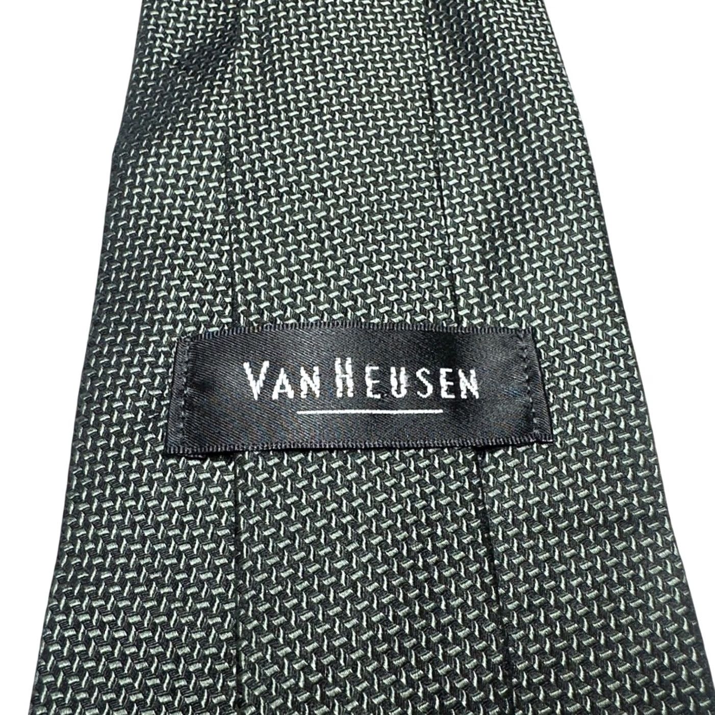 Van Heusen Van Heusen Mens Dark Grey Black 100% Silk Tie Size ONE SIZE - 7 Thumbnail