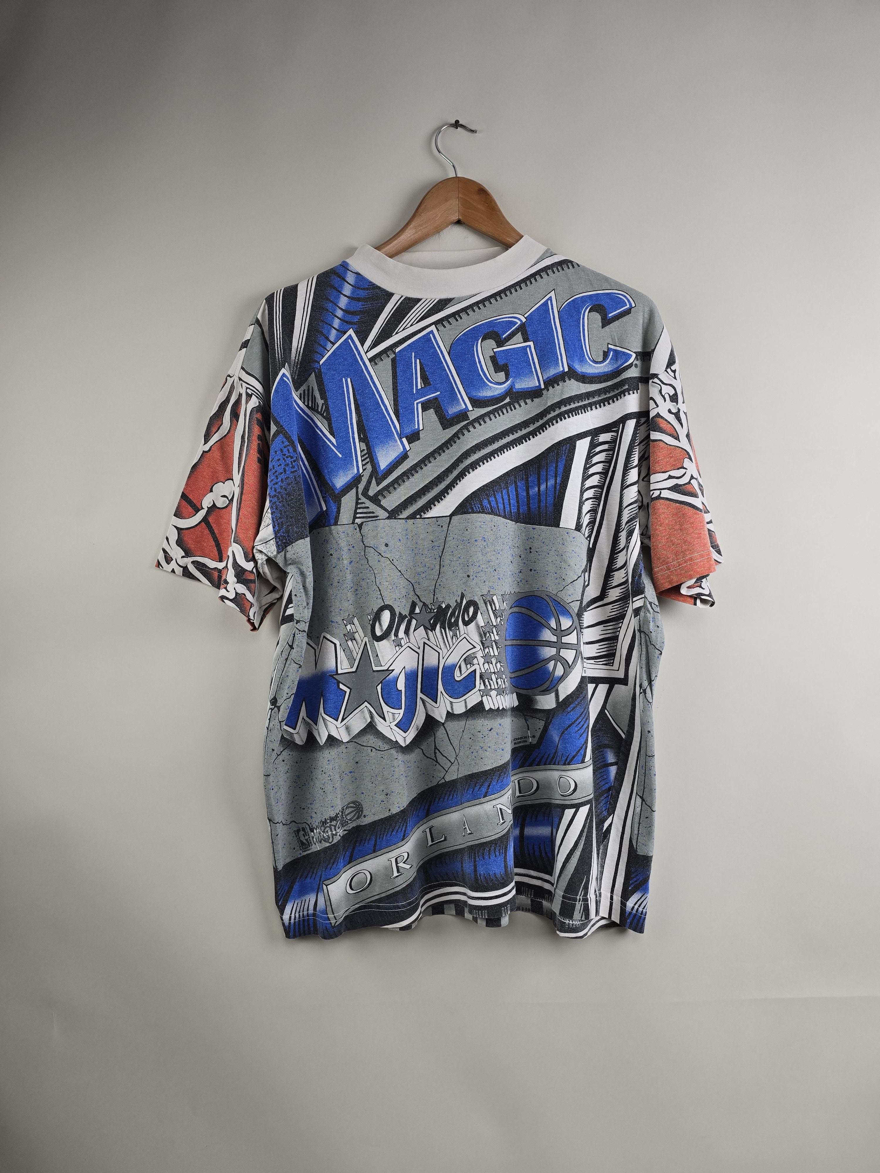 image of 90's Magic Johnson Ts All Over Print Orlando Magic in White, Men's (Size XL)