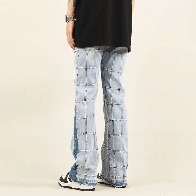 Japanese Brand High street washed distressed plaid micro-flared jeans Size US 32 / EU 48 - 6 Thumbnail