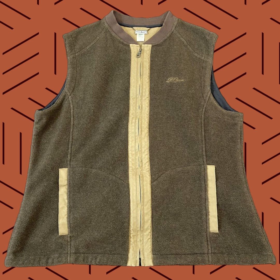 Vintage LL BEAN Vest Mens XL Brown Full Zip Sweater Fleece Pullover Hike Trail Size US XL / EU 56 / 4 - 1 Thumbnail