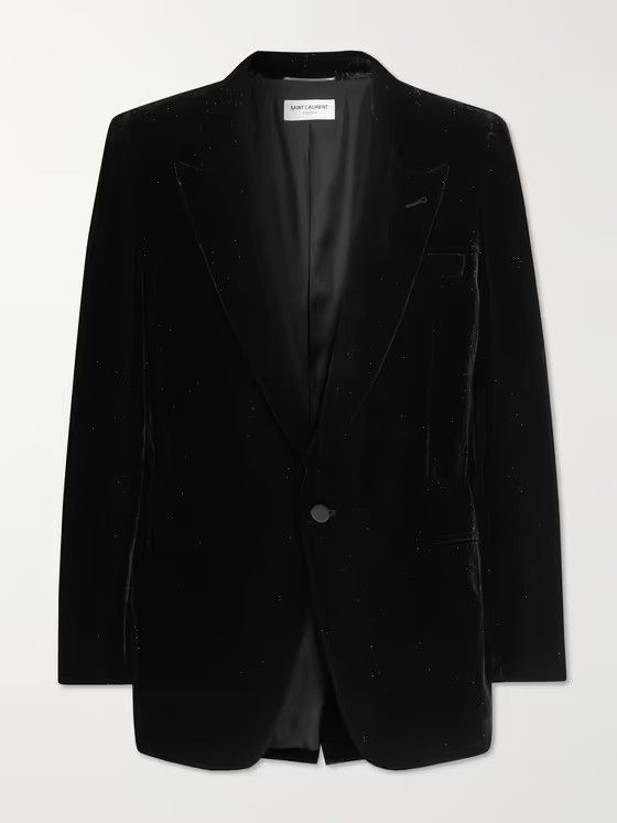 Saint Laurent Paris o1bcso1str1124 Velvet Blazer in Black Size US XS / EU 42 / 0 - 1 Thumbnail